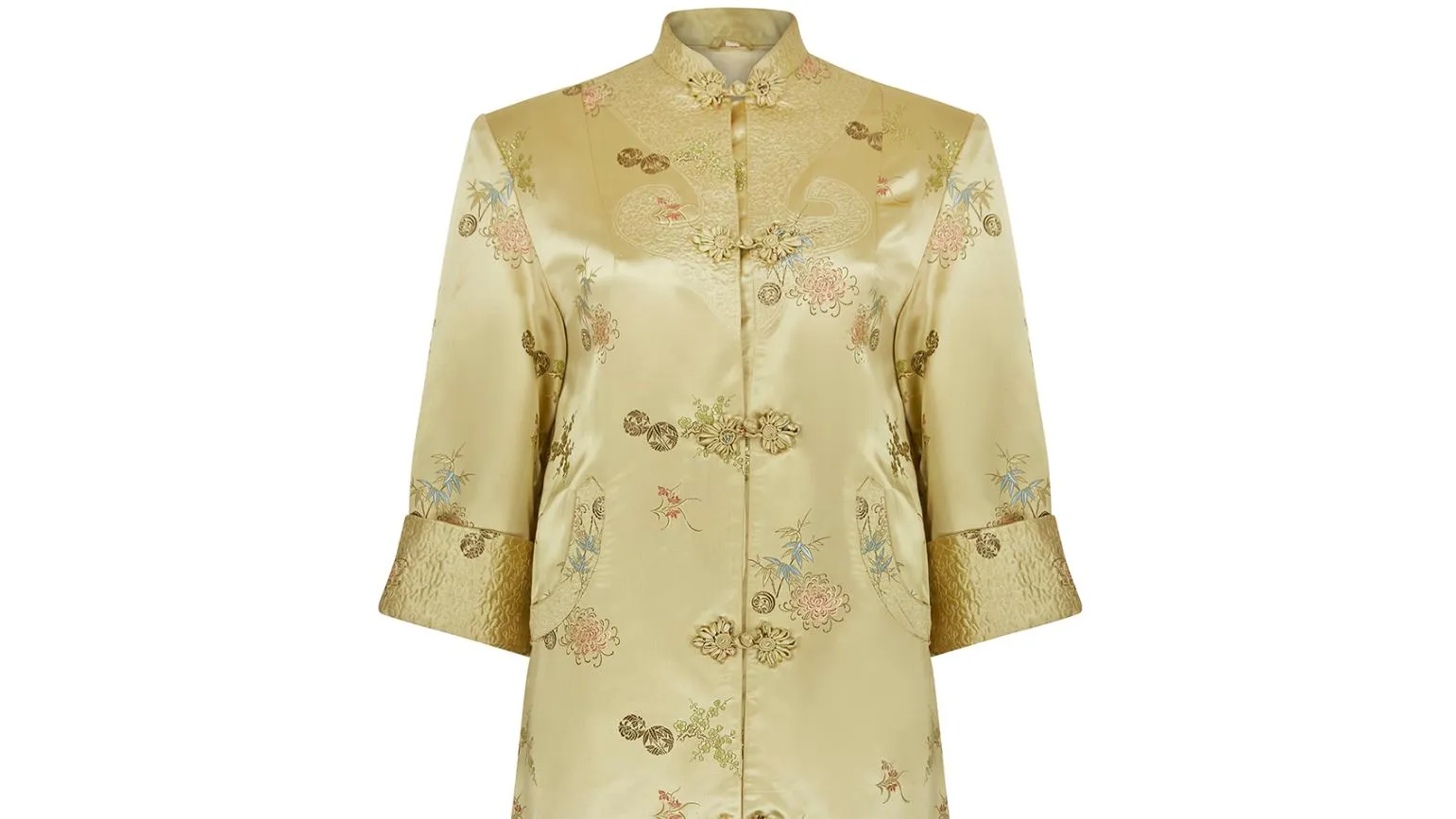 1960s Chinese Export Gold Jacquard Coat