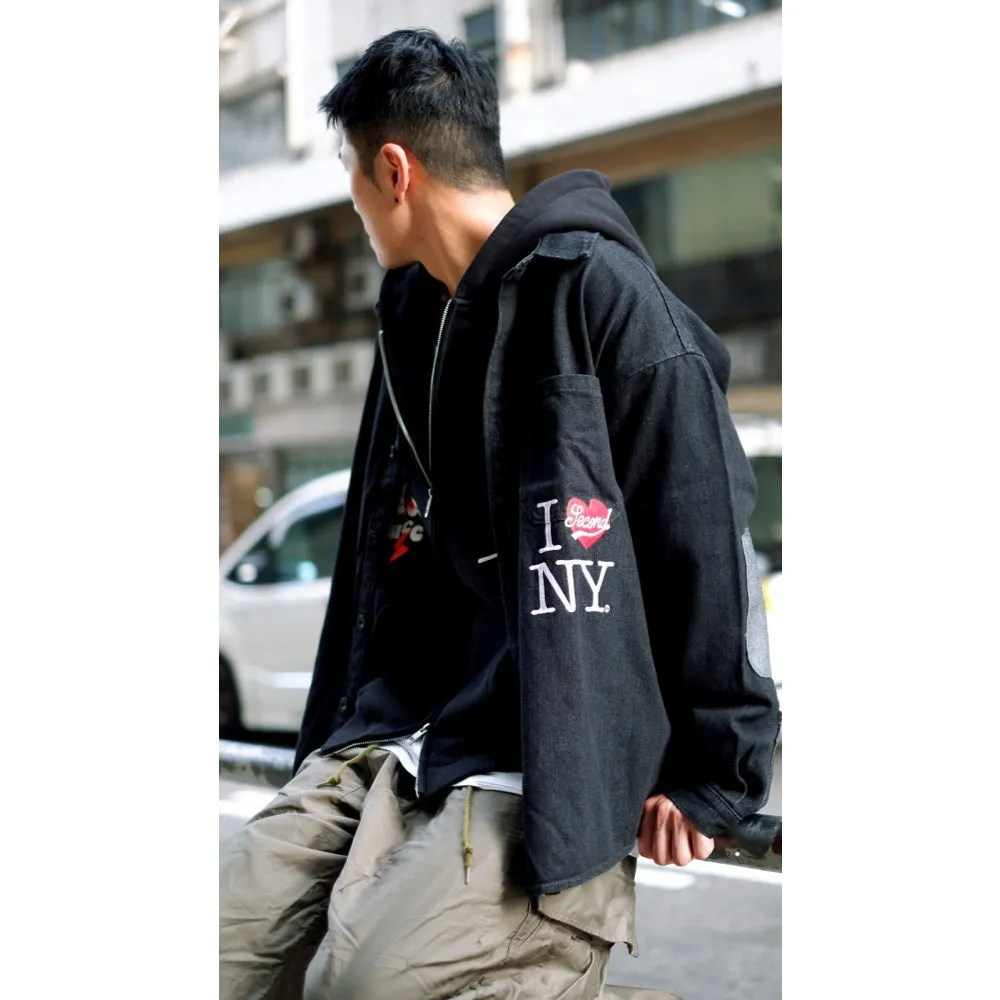 2ND CLOSET "I LOVE NY" DENIM SHIRT JAACKET-BLACK