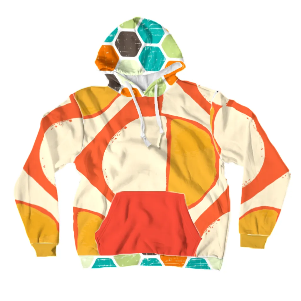 Abstract Orange Unisex Pullover Hoody