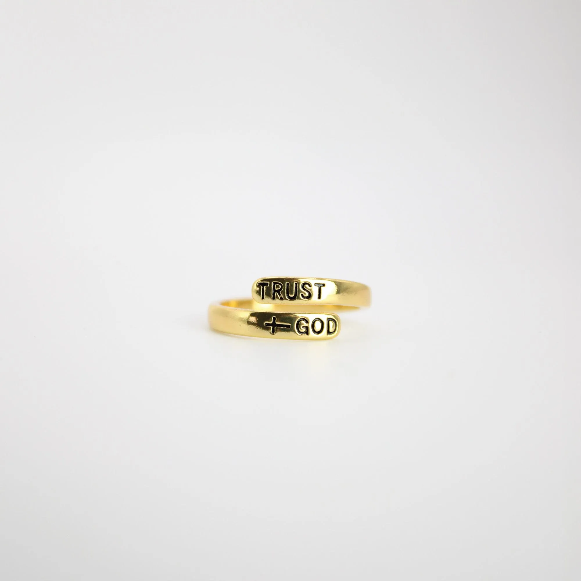 Adjustable Gold Plated Brass Ring - 5