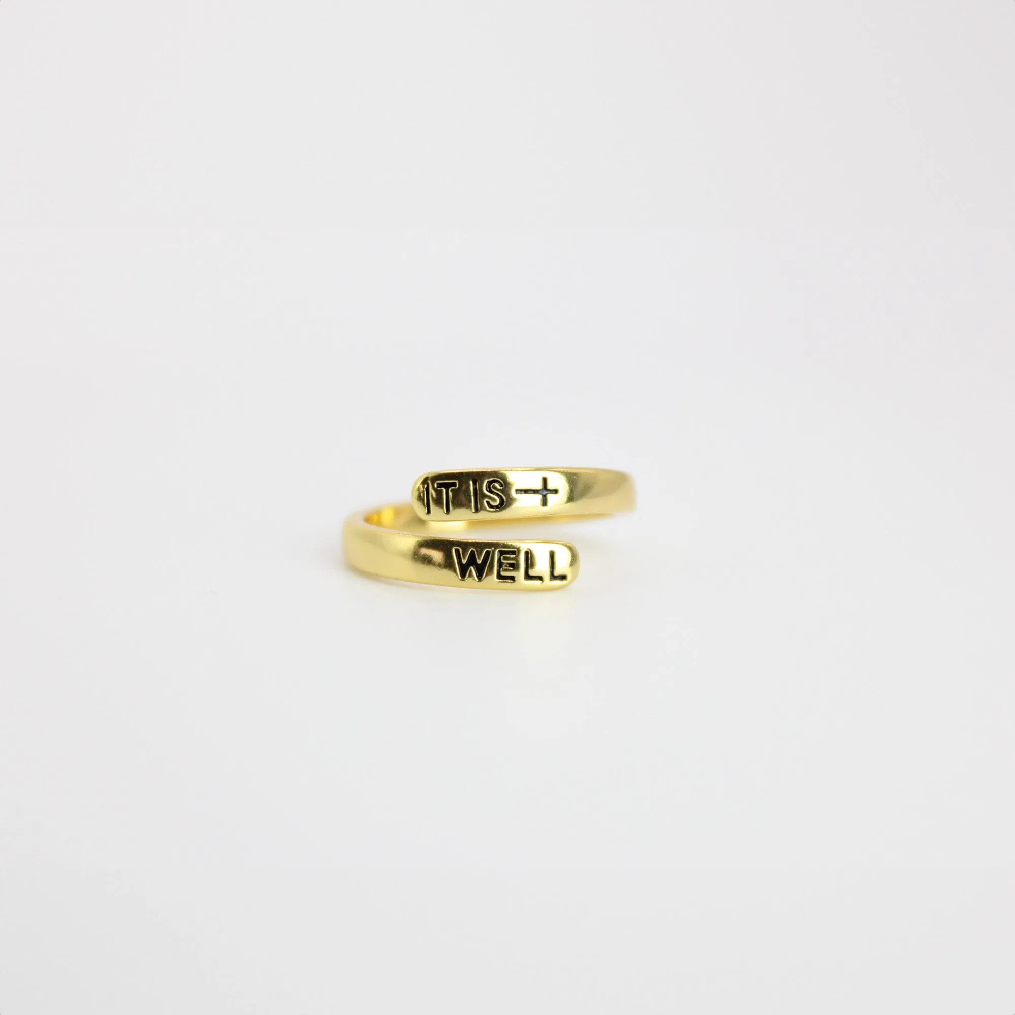 Adjustable Gold Plated Brass Ring - 5