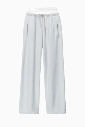 alexanderwang.t Brief Logo Wide Leg Sweatpant - Light Heather Grey