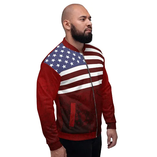 American Flag Bomber Jacket / Patriot Jacket / Grunge Style