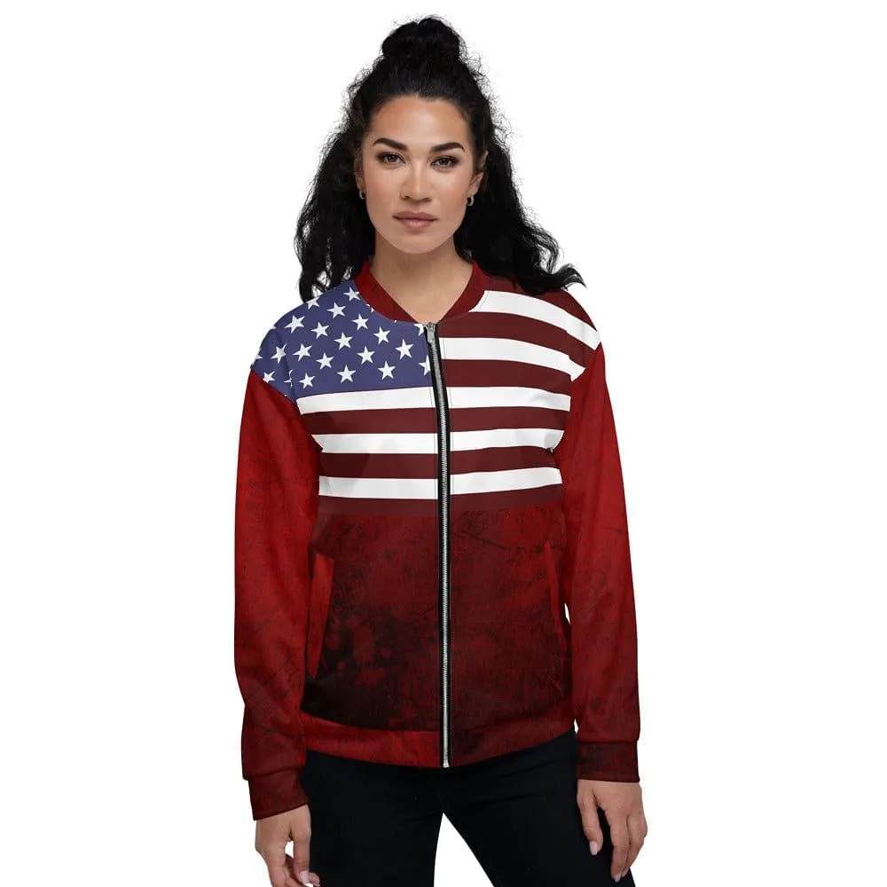 American Flag Bomber Jacket / Patriot Jacket / Grunge Style