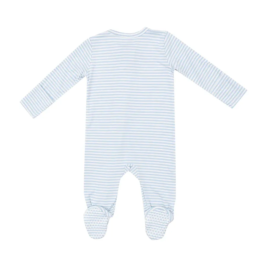 Angel Dear 2 Way Zipper Footie - Blue Stripe