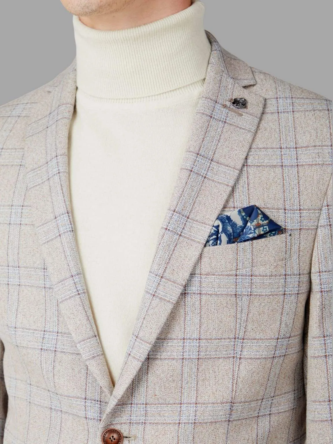 Antique Rogue Saint Cream Check Tweed Jacket