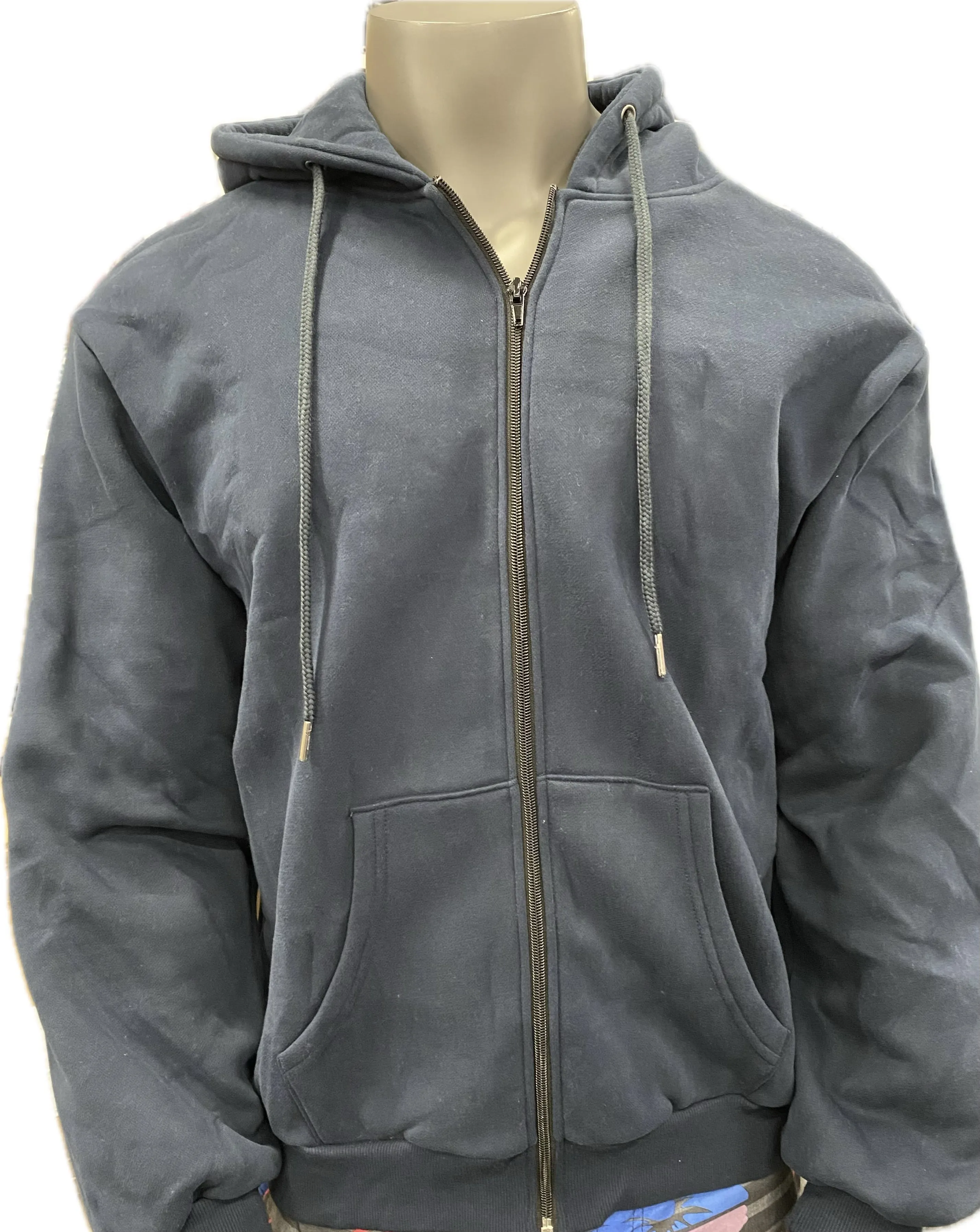 Arby & Opal Unisex Full Length Lounge Zipper Hoodie - Navy