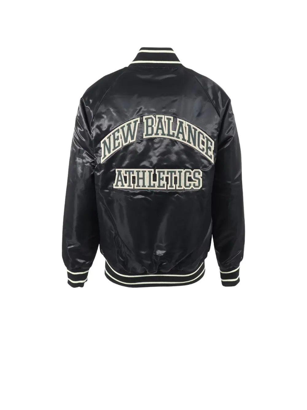 Athletics Varsity Satin Bomber Jacket - Black