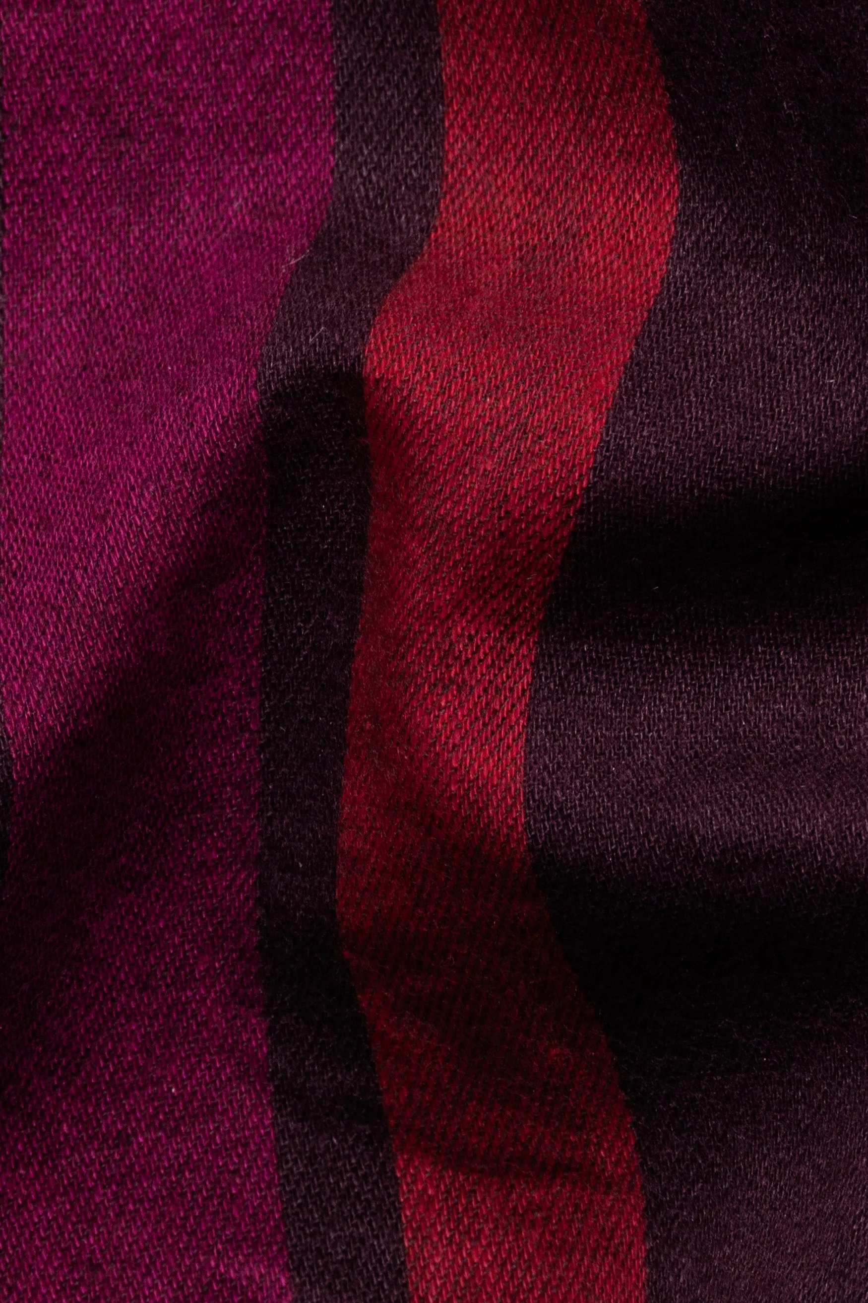 Aubergine Maroon and Paprika Red Striped Twill Premium Cotton Shorts