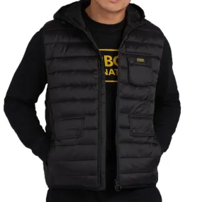 Mens Barbour International Ouston Hooded Gilet - Black