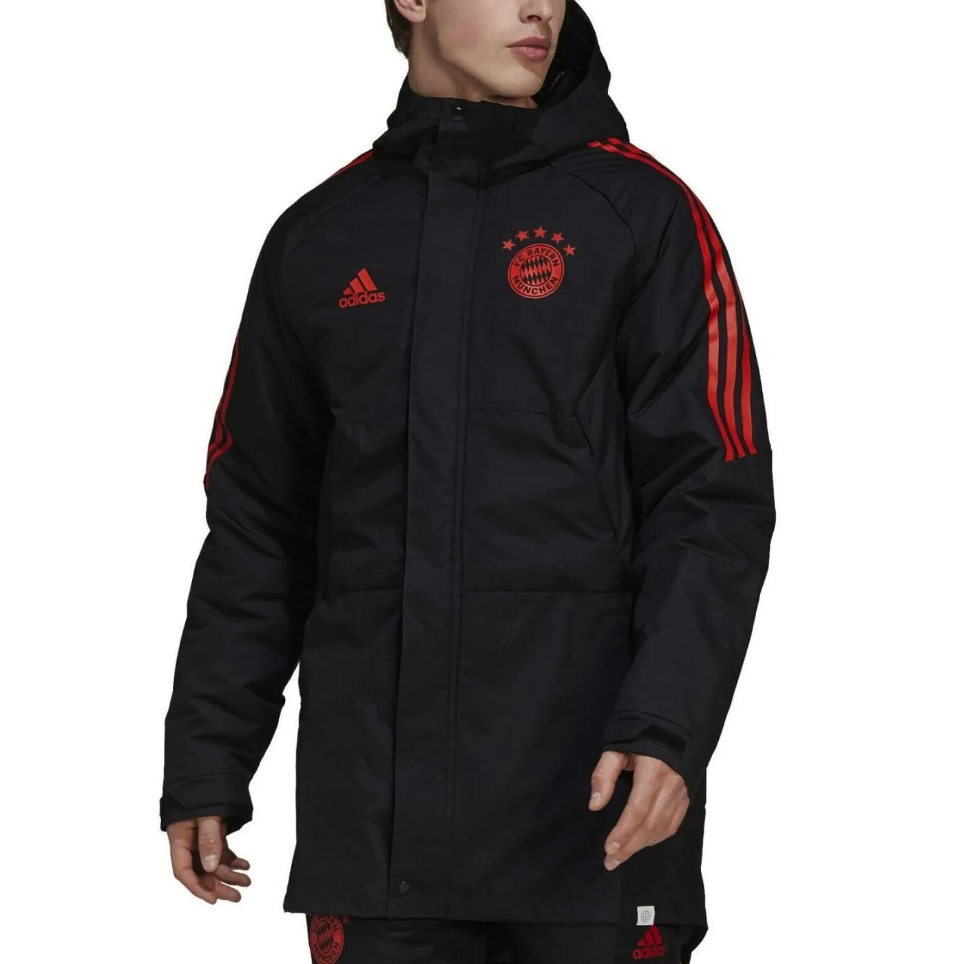 Bayern Munich winter training bench parka jacket 2022/23 - Adidas