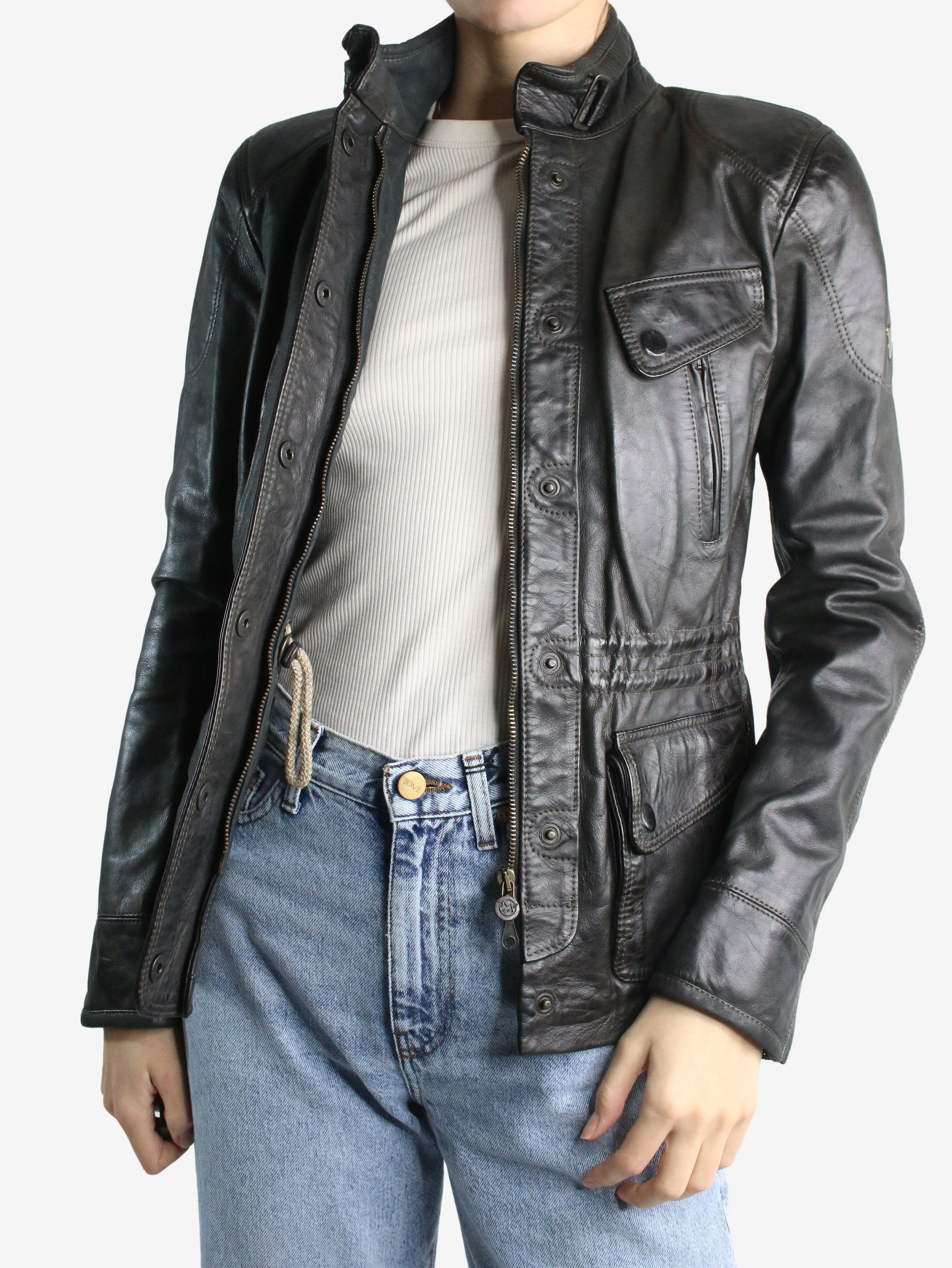 Black leather jacket - size IT 44