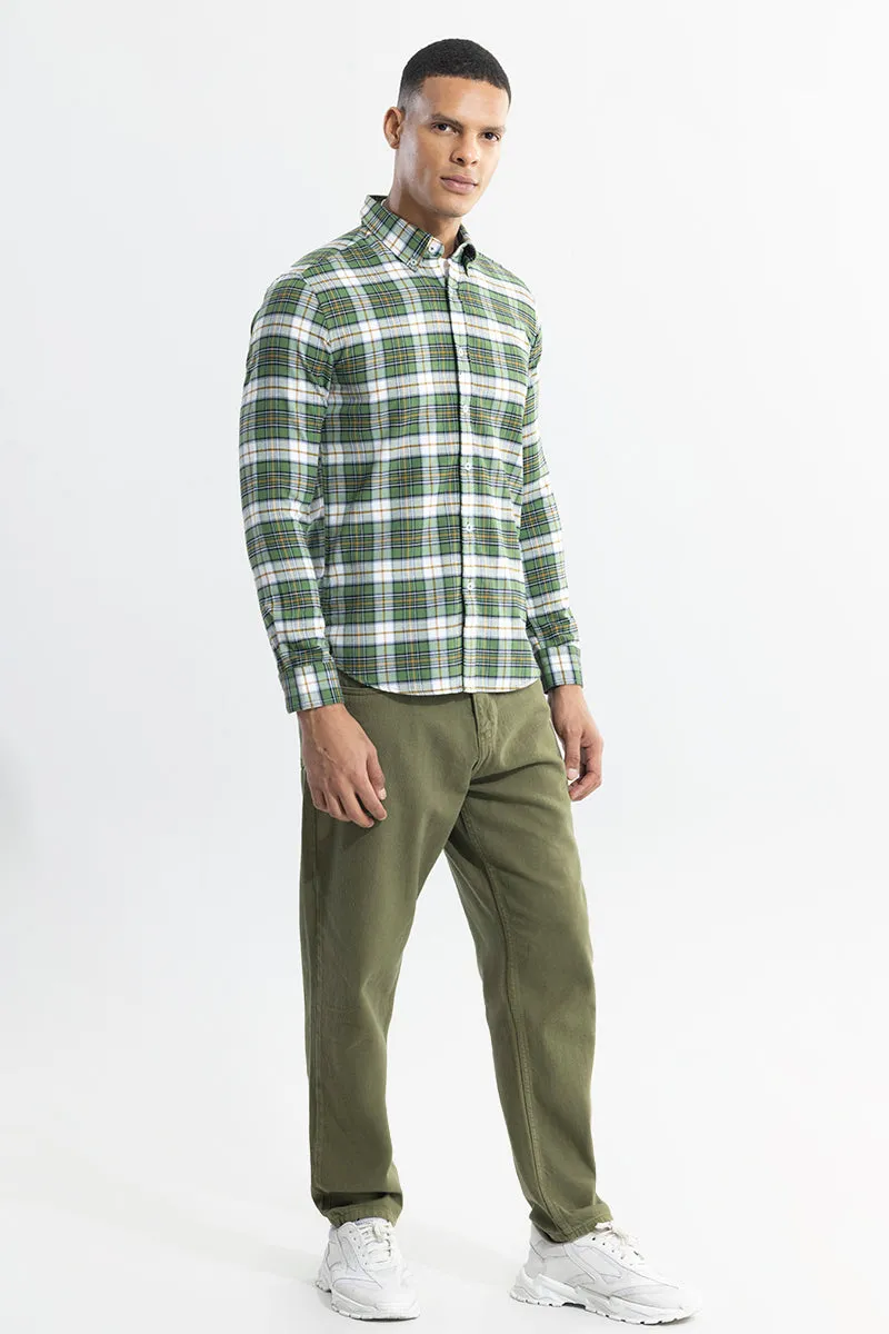 Boldsquare Basil Green Checks Shirt