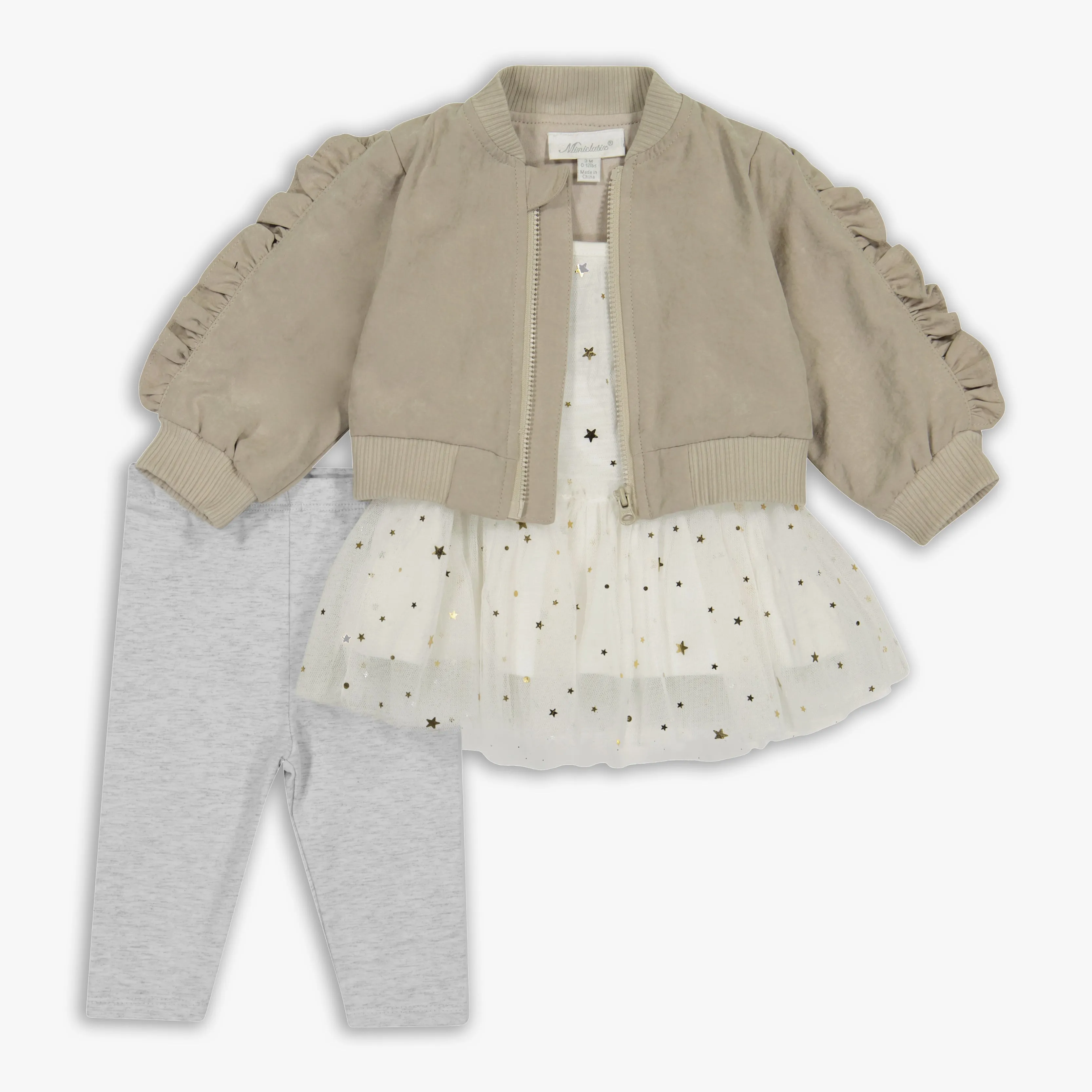 Bomber Jacket, Tutu Top & Legging Set