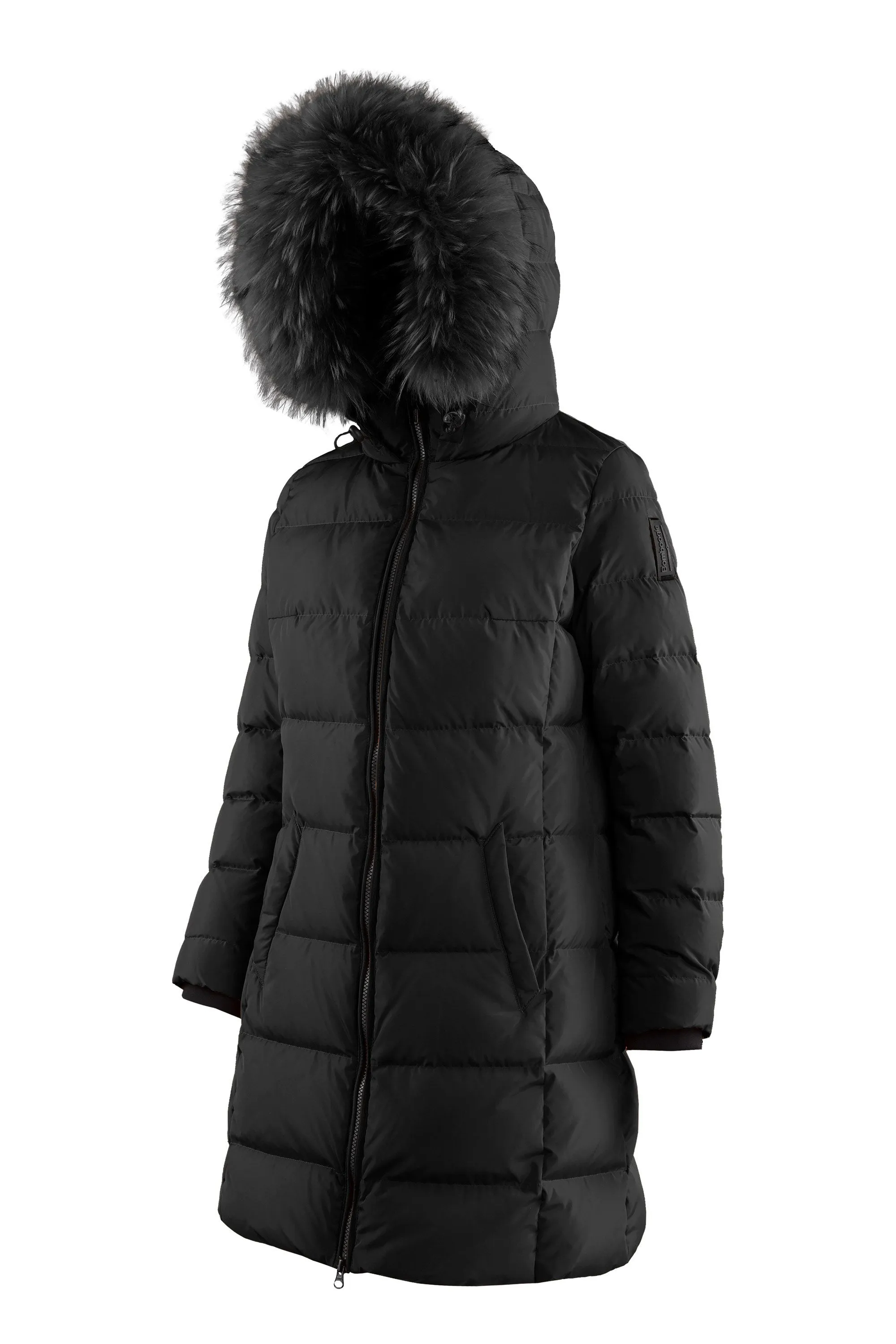 Bomboogie Down Jacket with Fur Hood Edge CW632PTMNQ 90 black