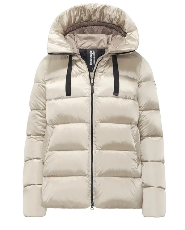 Bomboogie women's short down jacket with hood Rome GW6012TDLC3 503 crystal grey