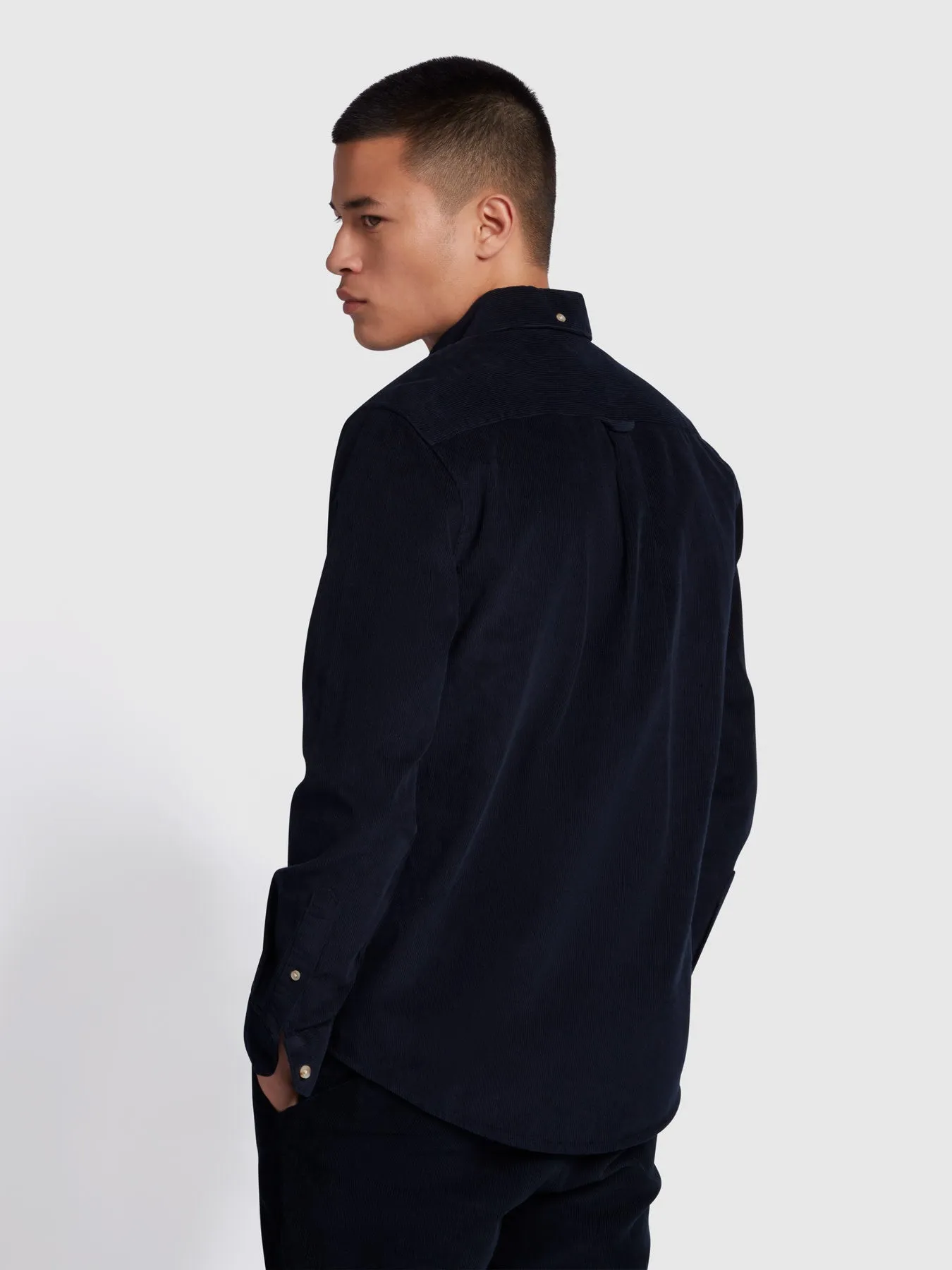 Bowery Casual Fit Long Sleeve Shirt In True Navy