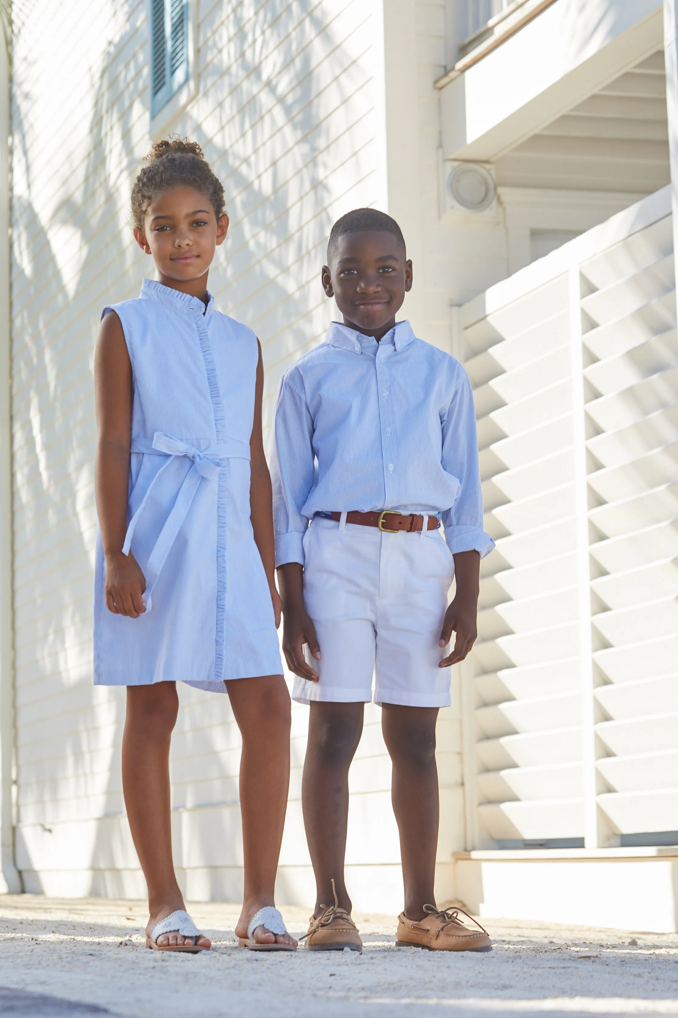 Button Down Shirt - Light Blue Thin Stripe