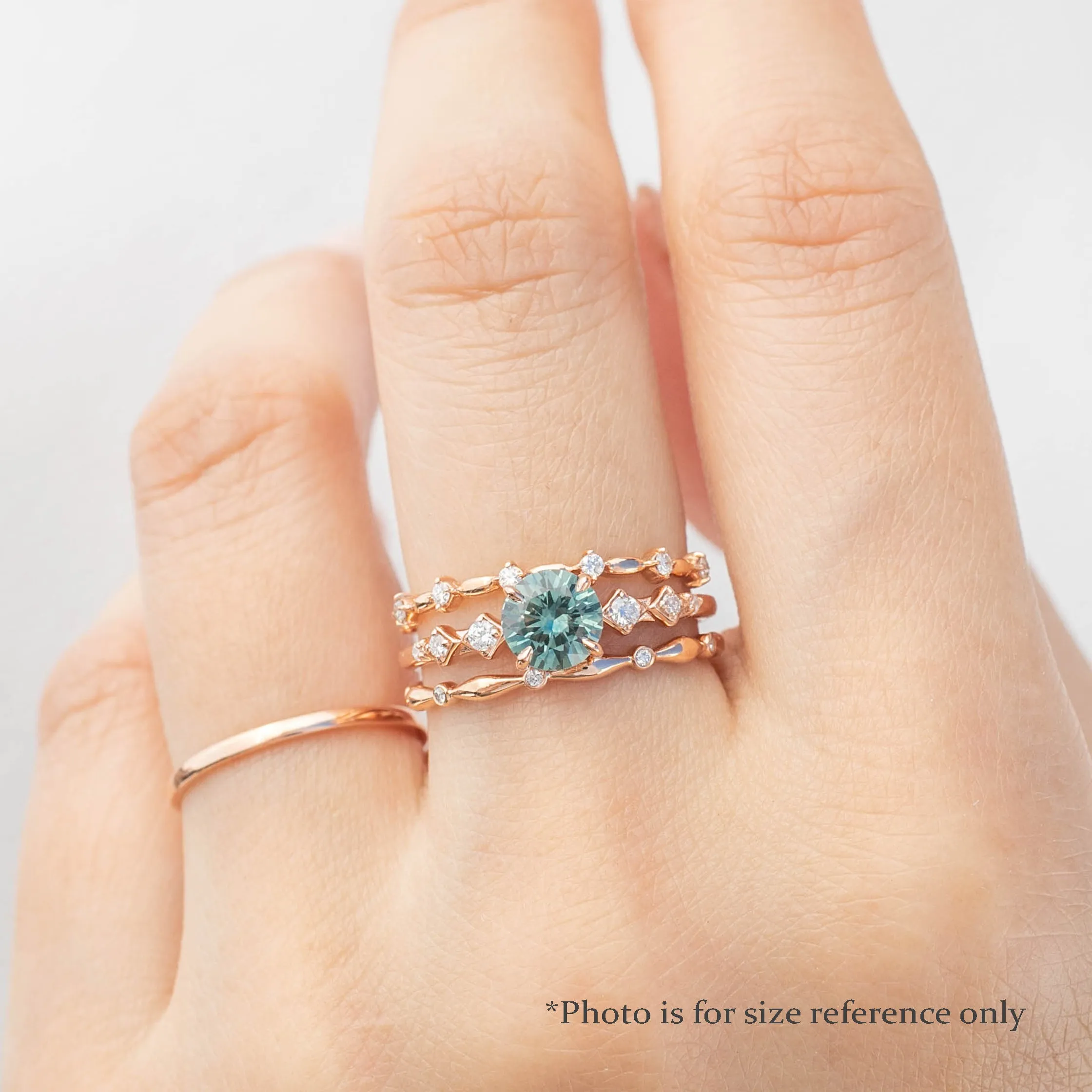 Celeste Ring 0.85ct Light Green Montana Sapphire, 14K Rose Gold (One of a kind)