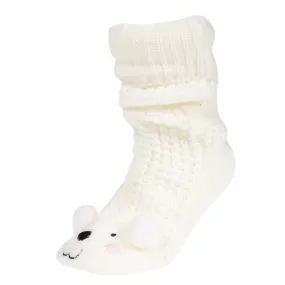 Chaussettes Femme Ours Blanc