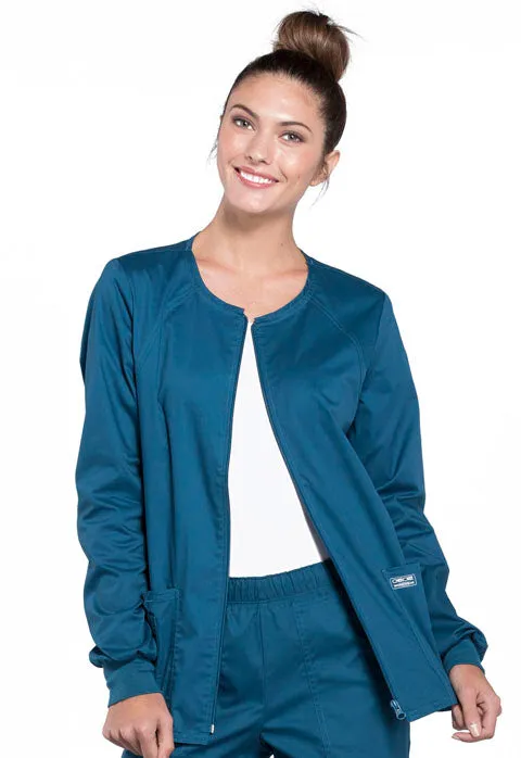 Cherokee WW Core Stretch Women's Warm-Up Zip Front Scrub Jacket 4315