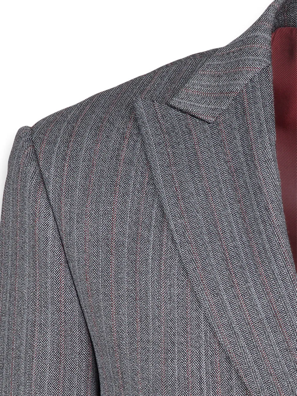 Classic Fit Herringbone Peak Lapel Suit Jacket