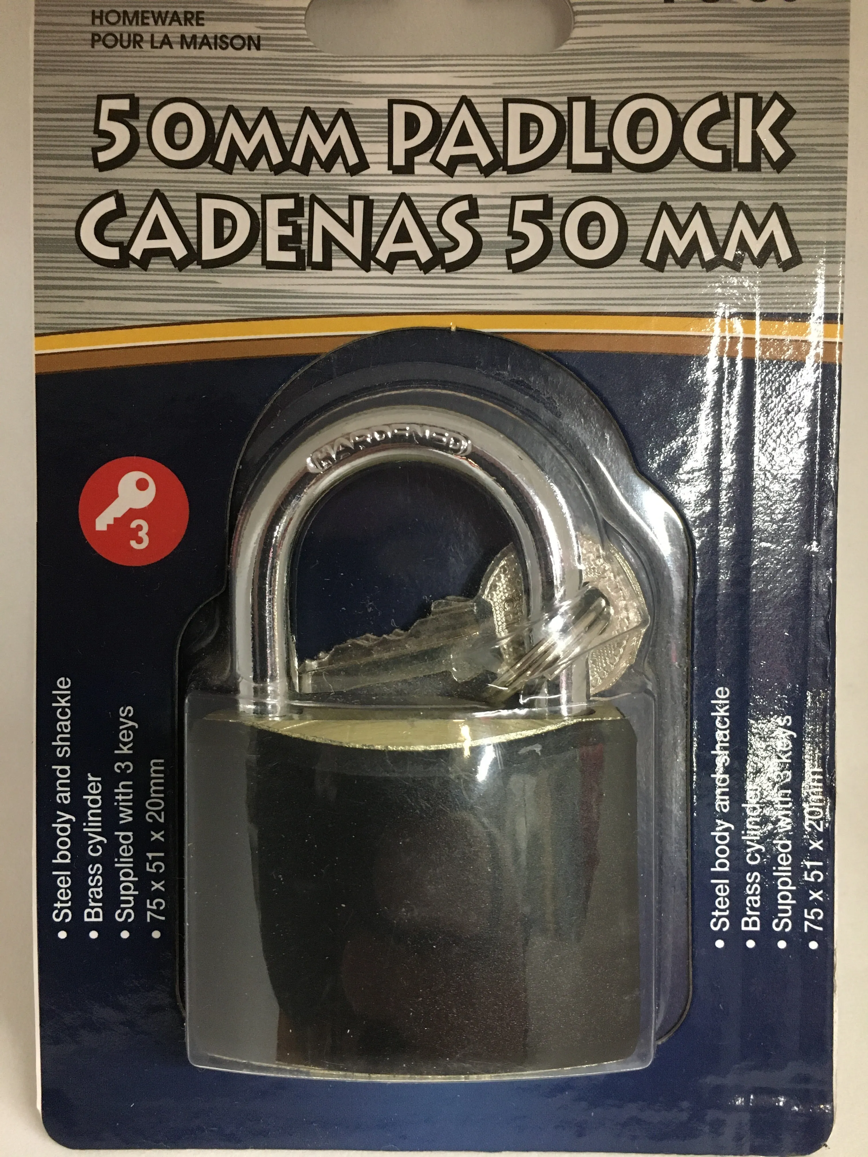 CM Heavy Duty 50MM Padlock with 3 keys