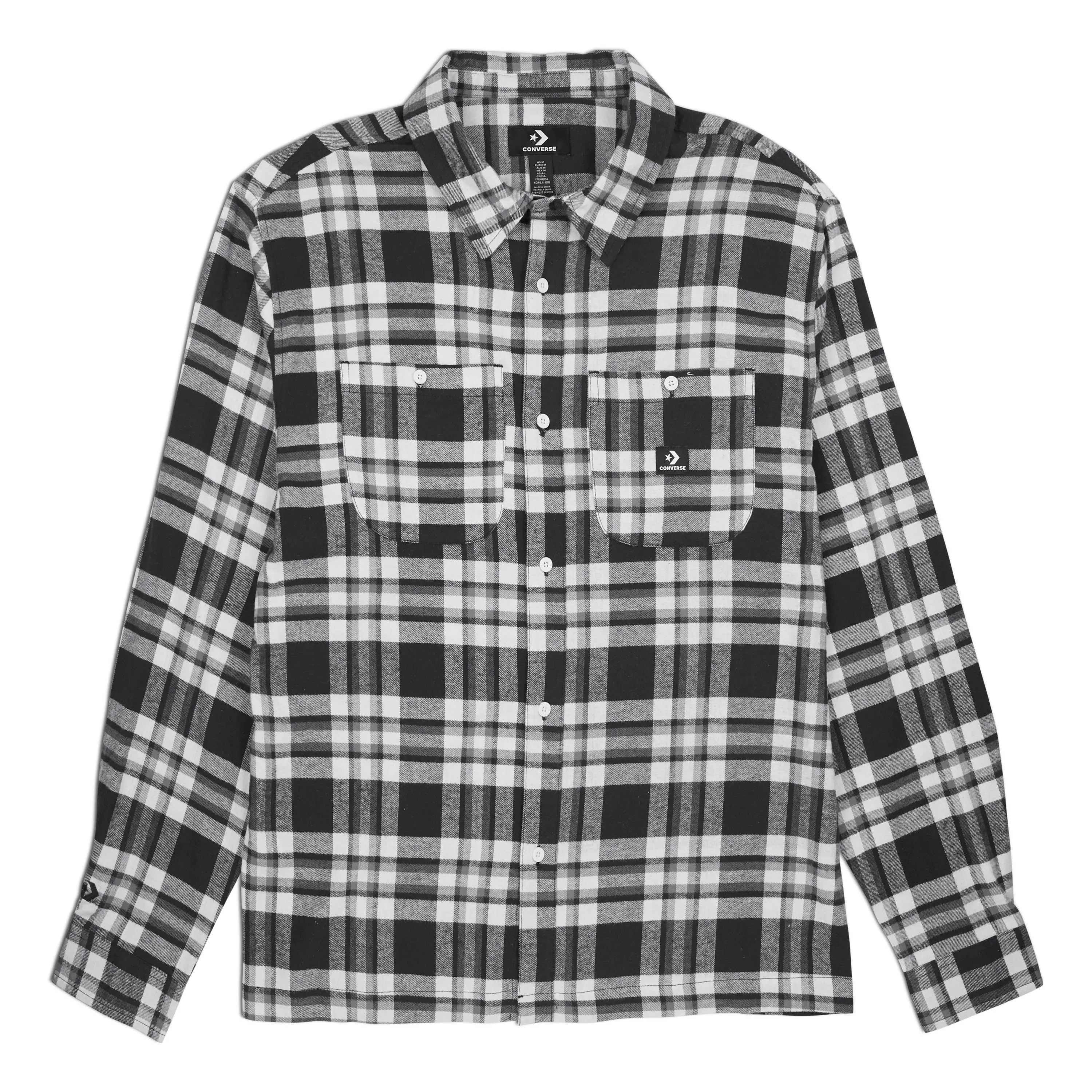 Converse Plaid Button Down Shirt Black