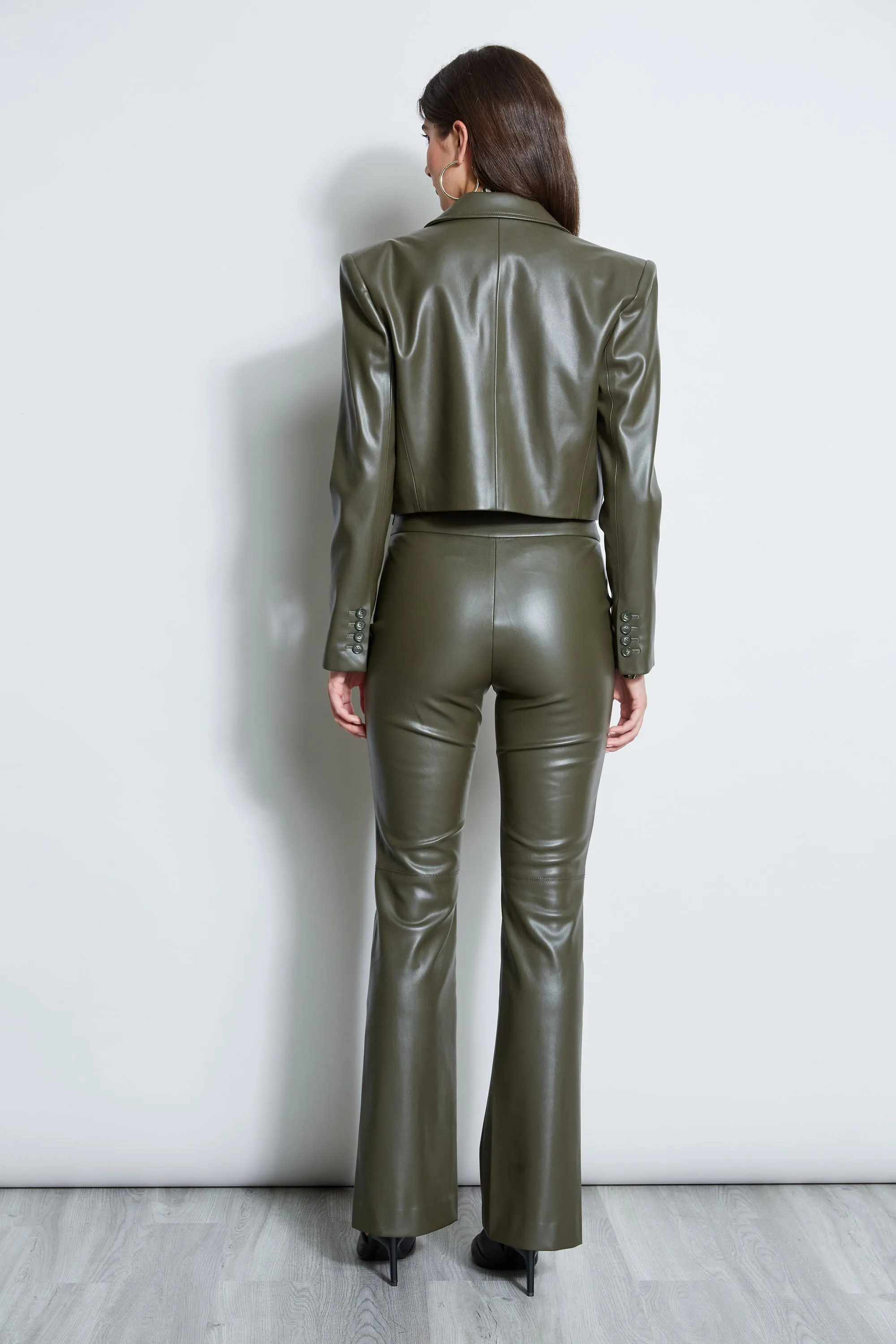 Cropped Vegan Leather Jacket