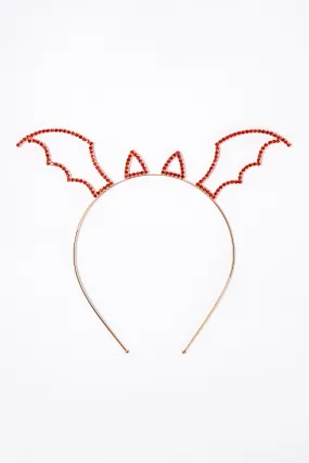 Delilah Bat Ear Wing Fashion Headband - Orange