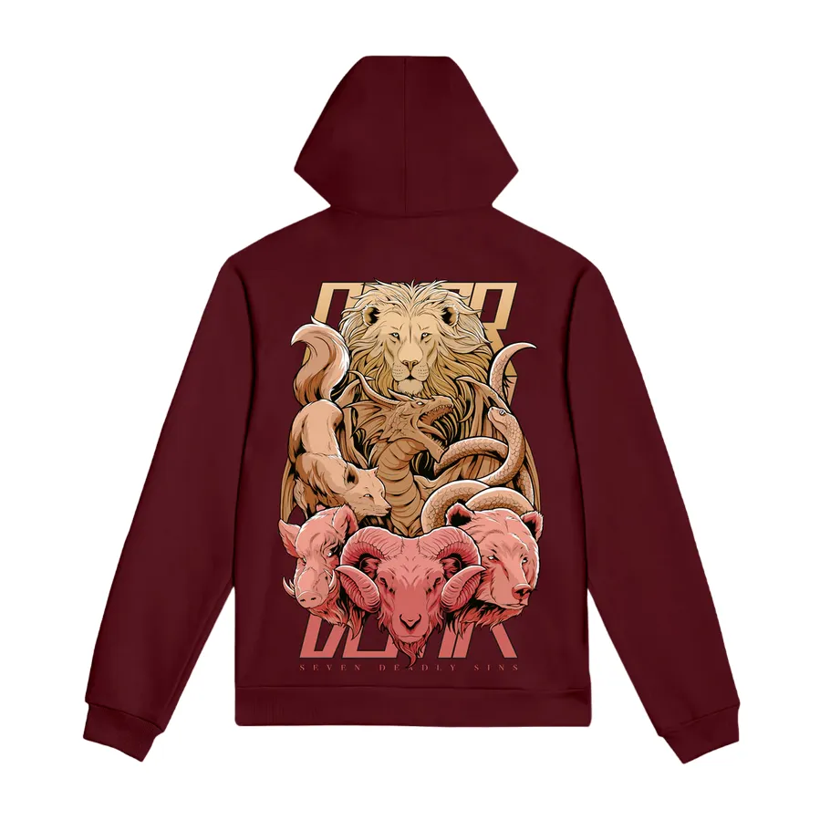 Dolly Noire hoodie 7 deadly sins sw508-gq-02 burgundy