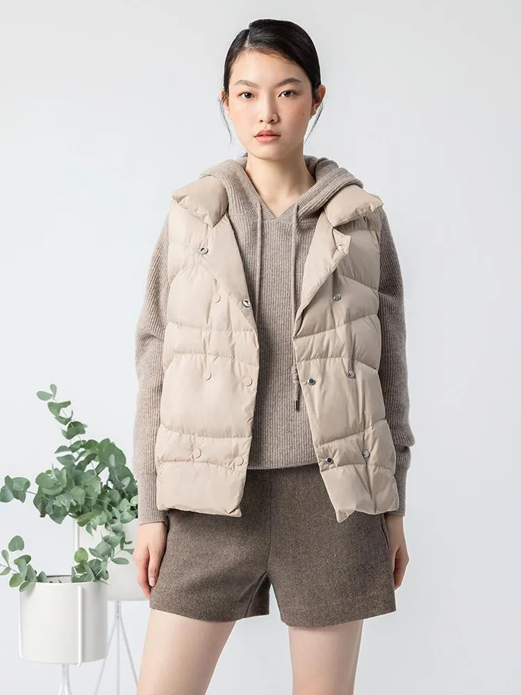 Double-Breasted Goose Down Garment Women Vest