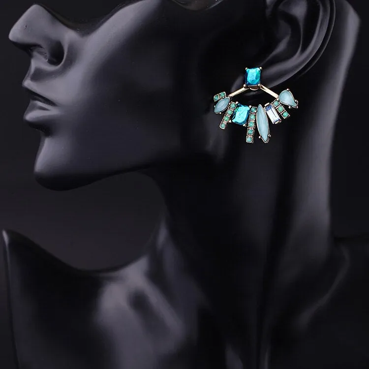 Ear Jacket with crystal  convertible in two style