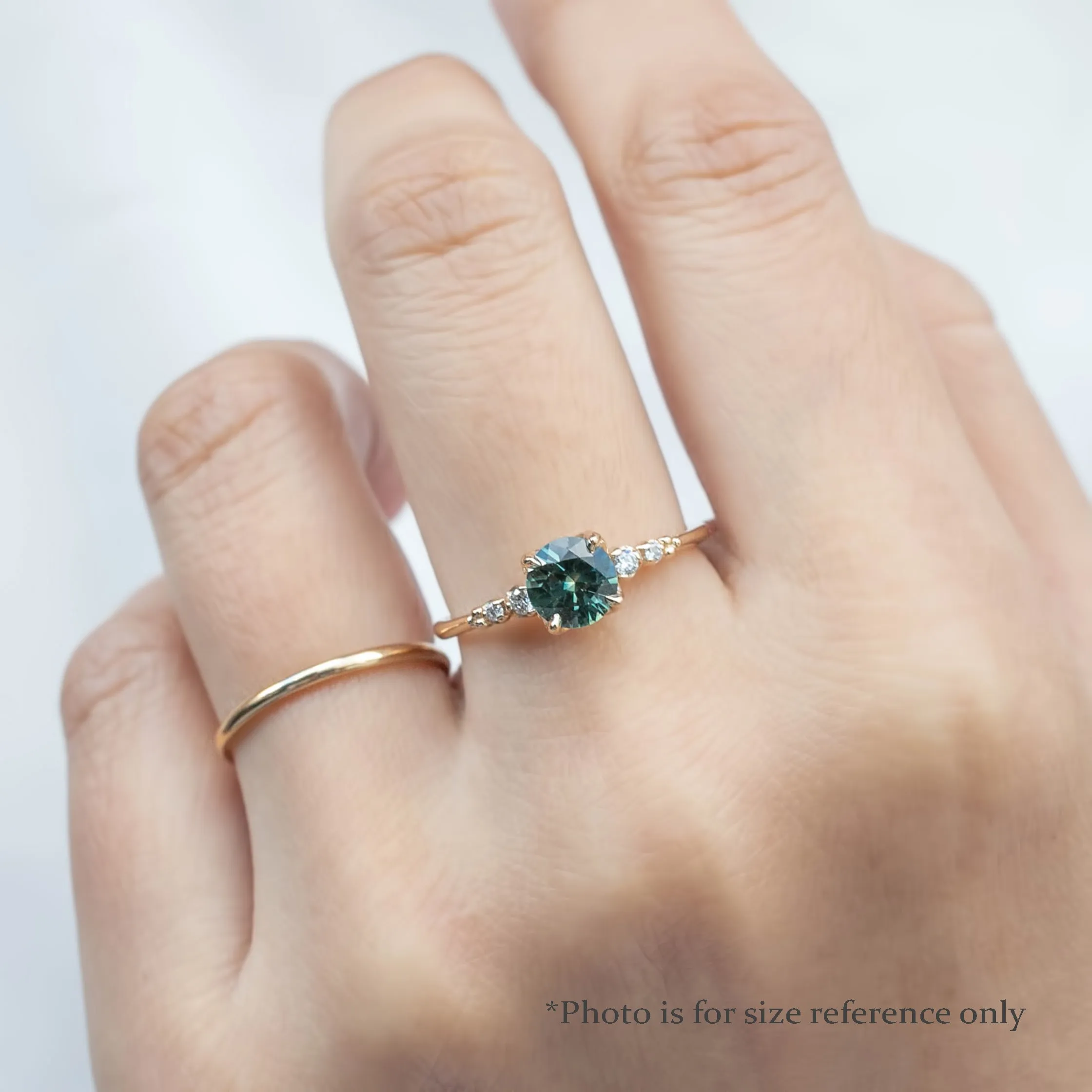 Estel Luxe Ring 1.16ct Dark Teal Blue Green Montana Sapphire, 14k Rose Gold (One of a Kind)