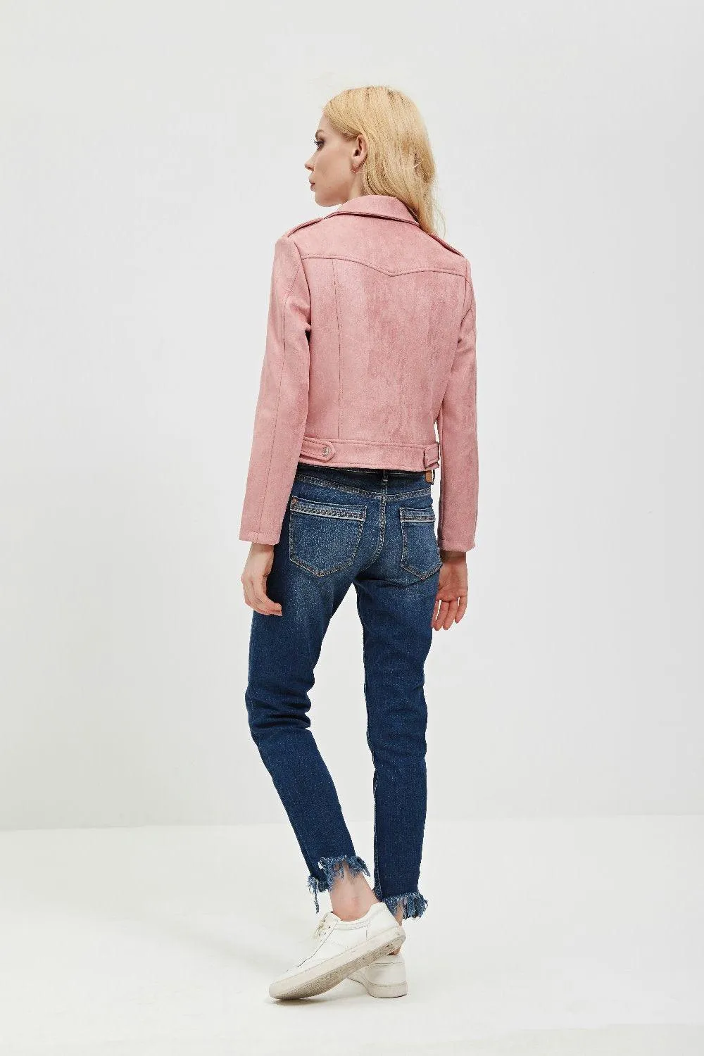 FAUX SUEDE BIKER JACKET