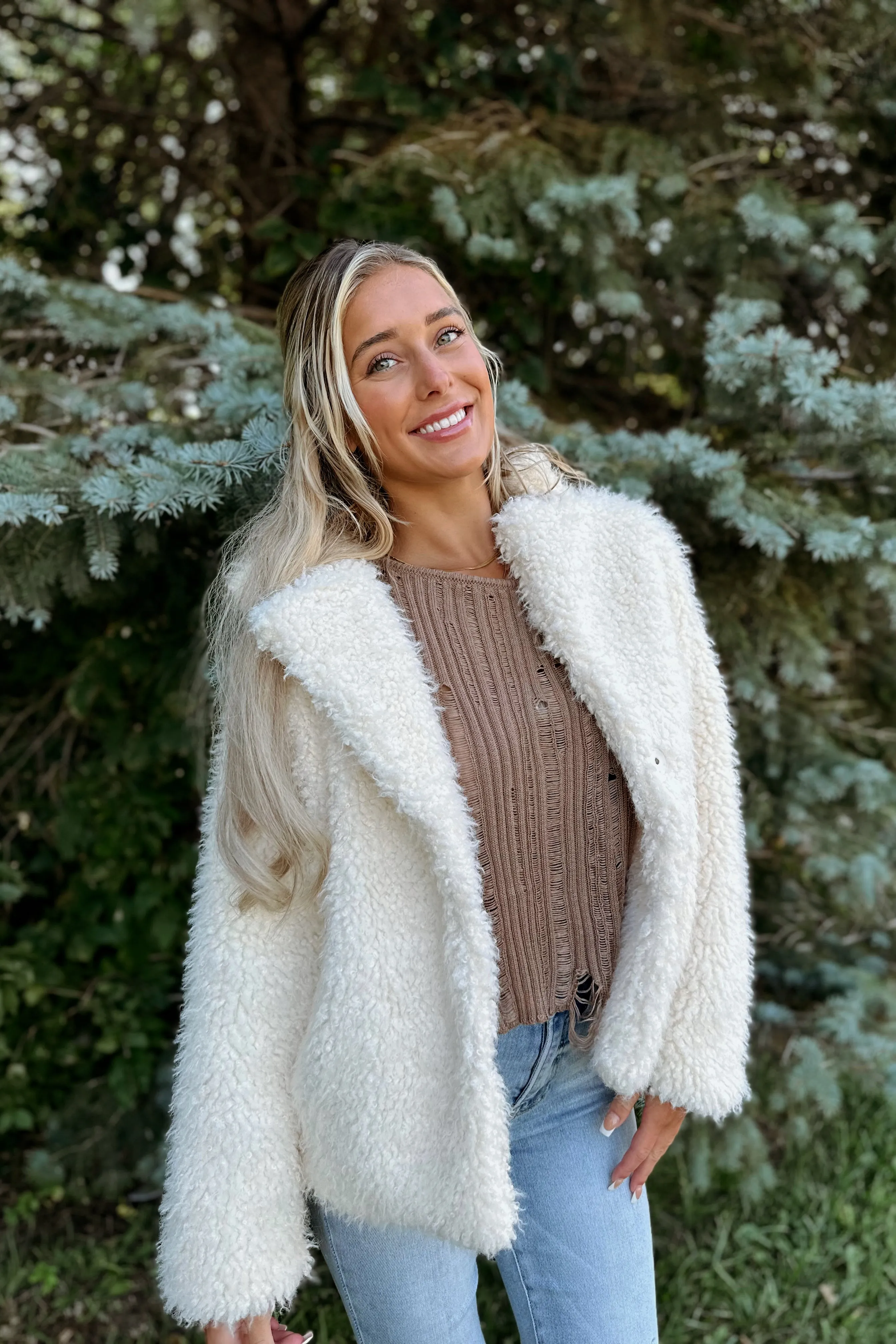 Fireside Sherpa Jacket Cream- FINAL SALE