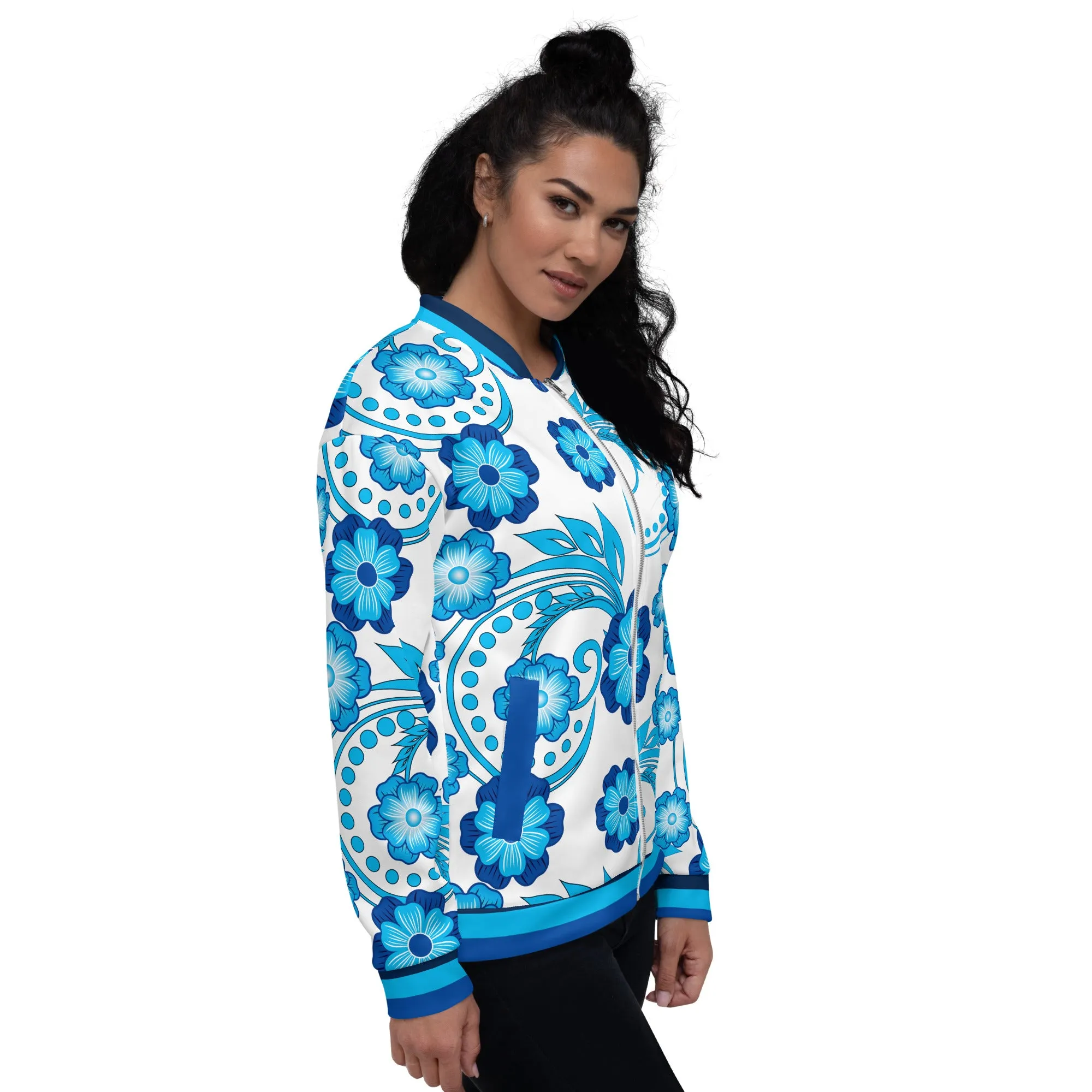 Floral Flair Unisex Bomber Jacket