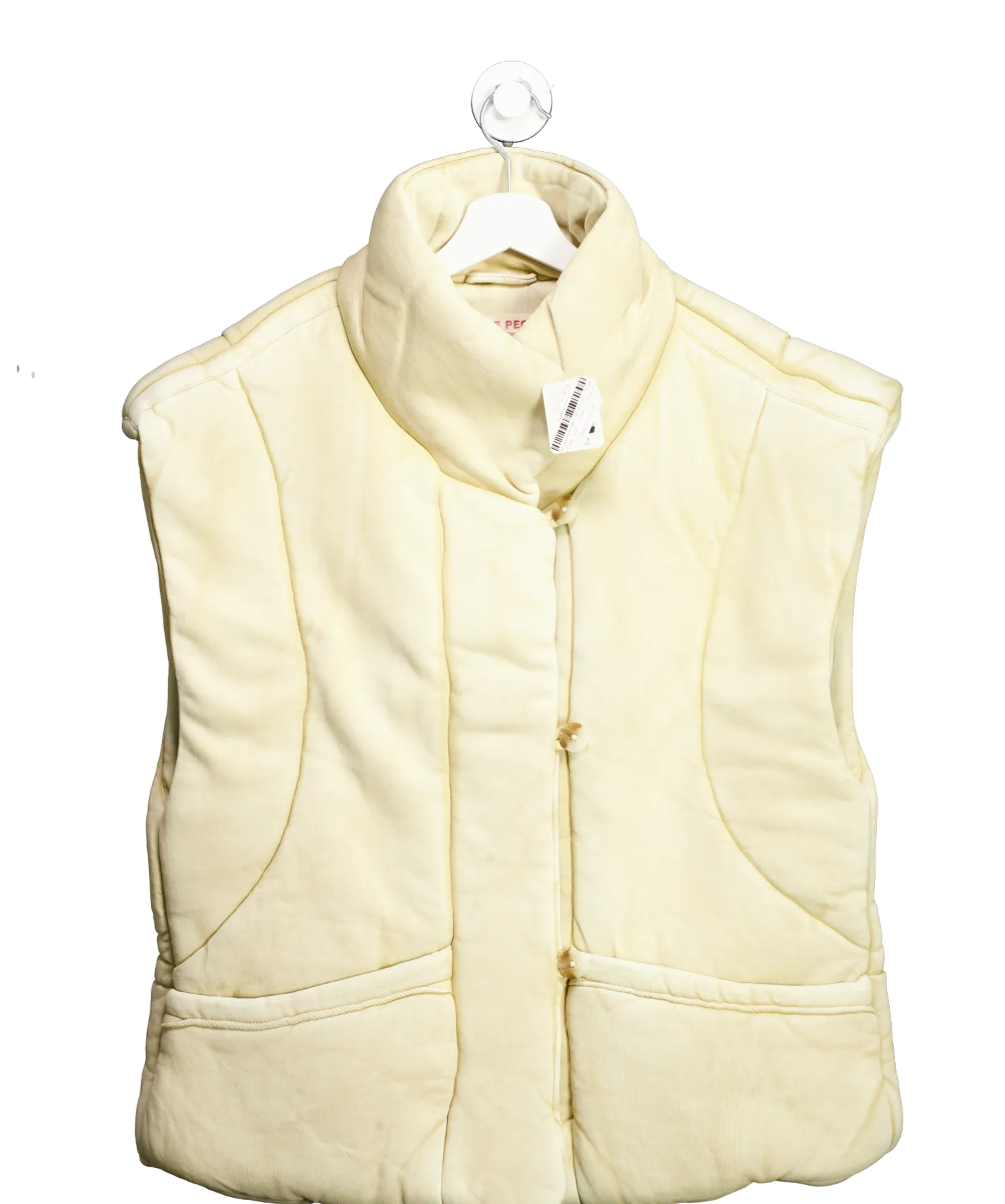 Free People Beige Roll With Us Puffer gilet UK M