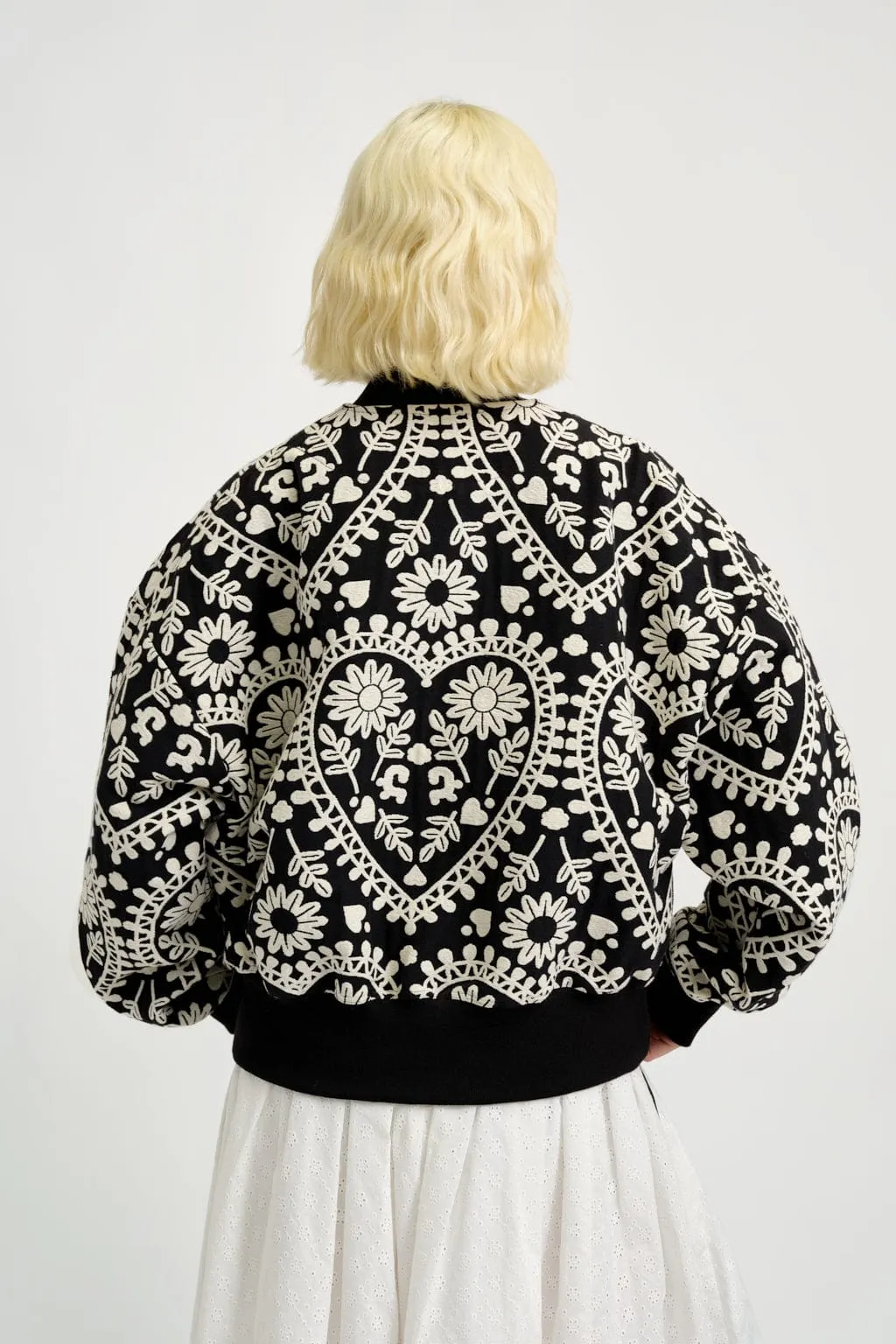 Frida Jacket Black & White Jaquard