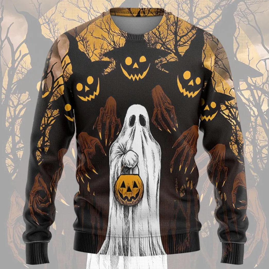 Gearhuman 3D Ghost And Jack-O'-Lantern Tshirt Hoodie Apparel