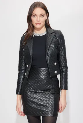 Generation Love - Thompson Quilted Vegan Leather Blazer - Black