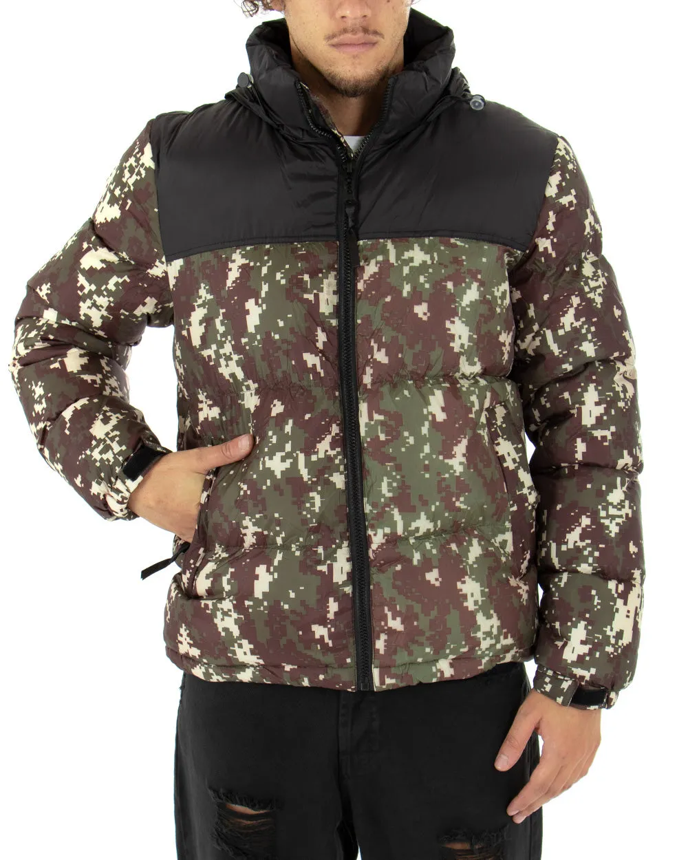 Giubbotto Uomo Bomber Militare Giacca Imbottita Trapuntata GIOSAL-G2631A