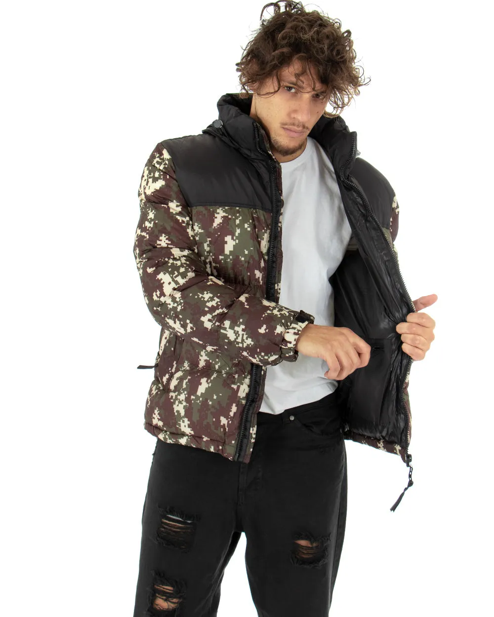 Giubbotto Uomo Bomber Militare Giacca Imbottita Trapuntata GIOSAL-G2631A