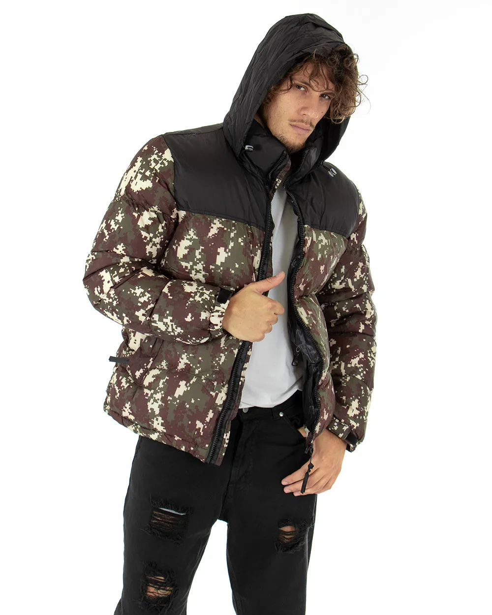 Giubbotto Uomo Bomber Militare Giacca Imbottita Trapuntata GIOSAL-G2631A