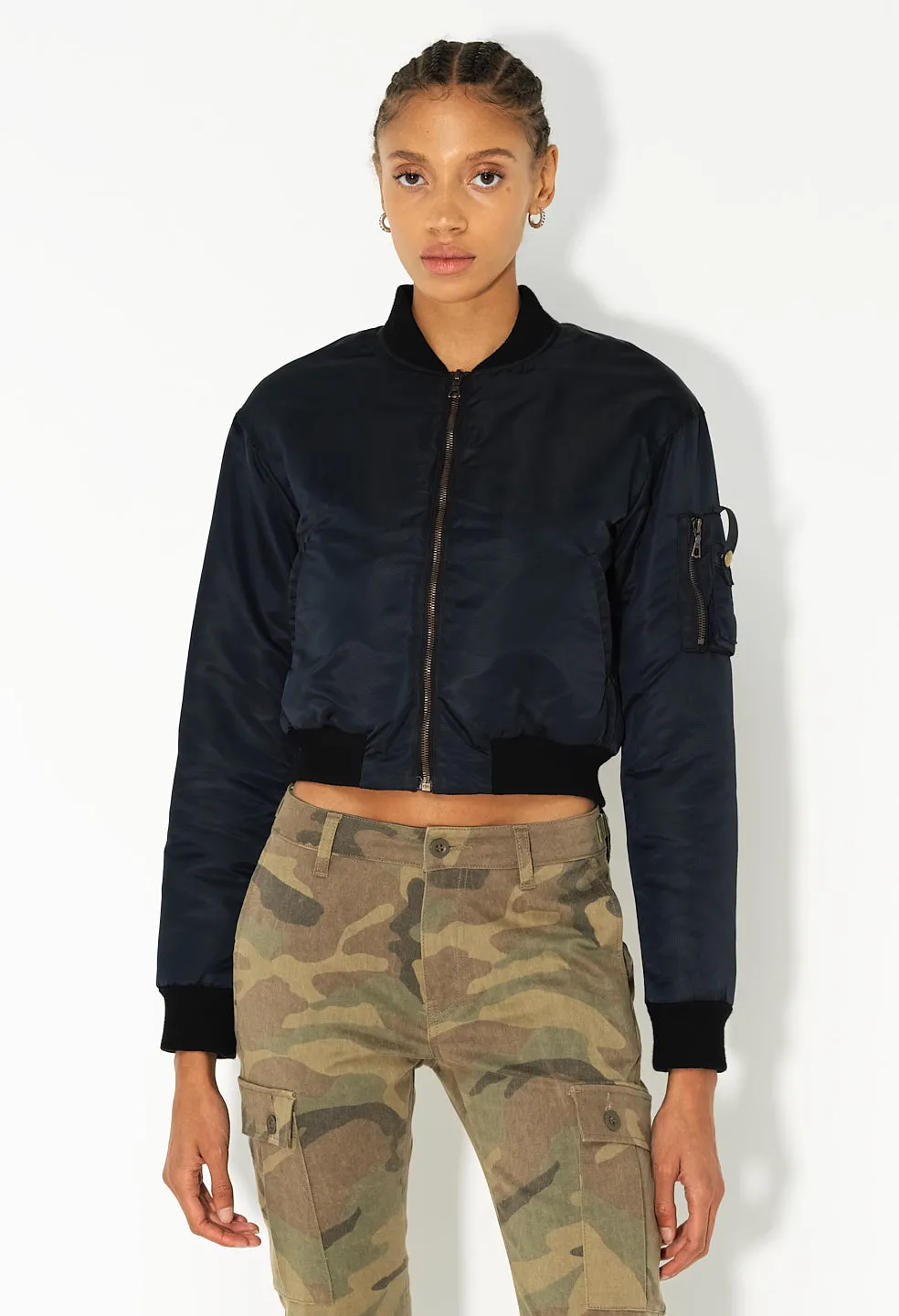 Hunter Cropped Bomber / Black