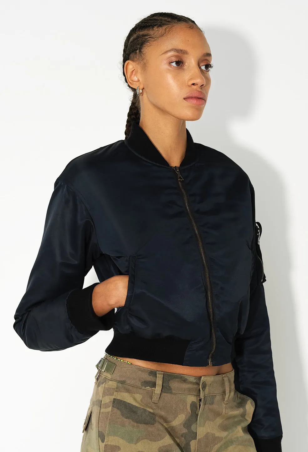 Hunter Cropped Bomber / Black