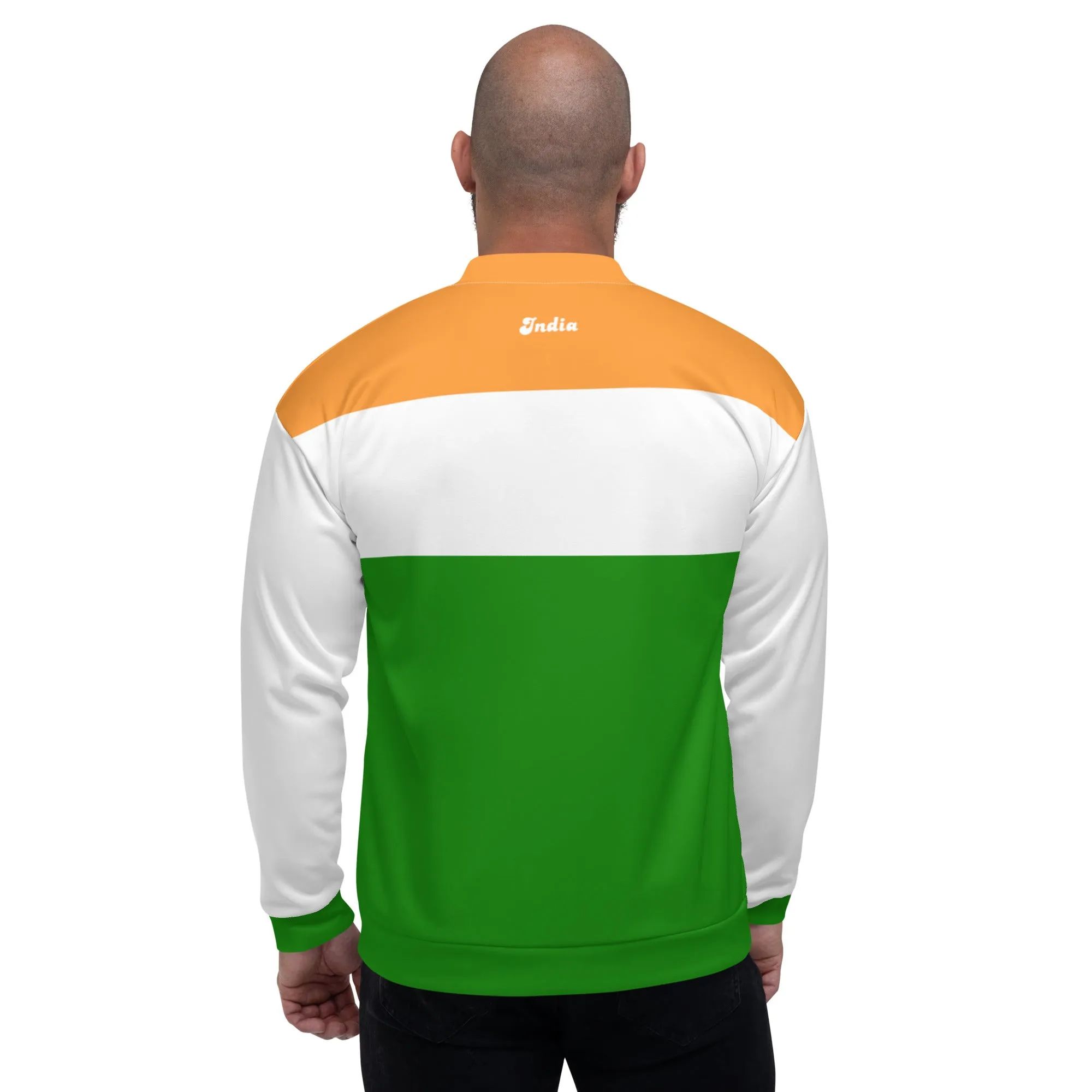 Indian Print Jacket / India Flag Colors Bomber Jacket For India Lover