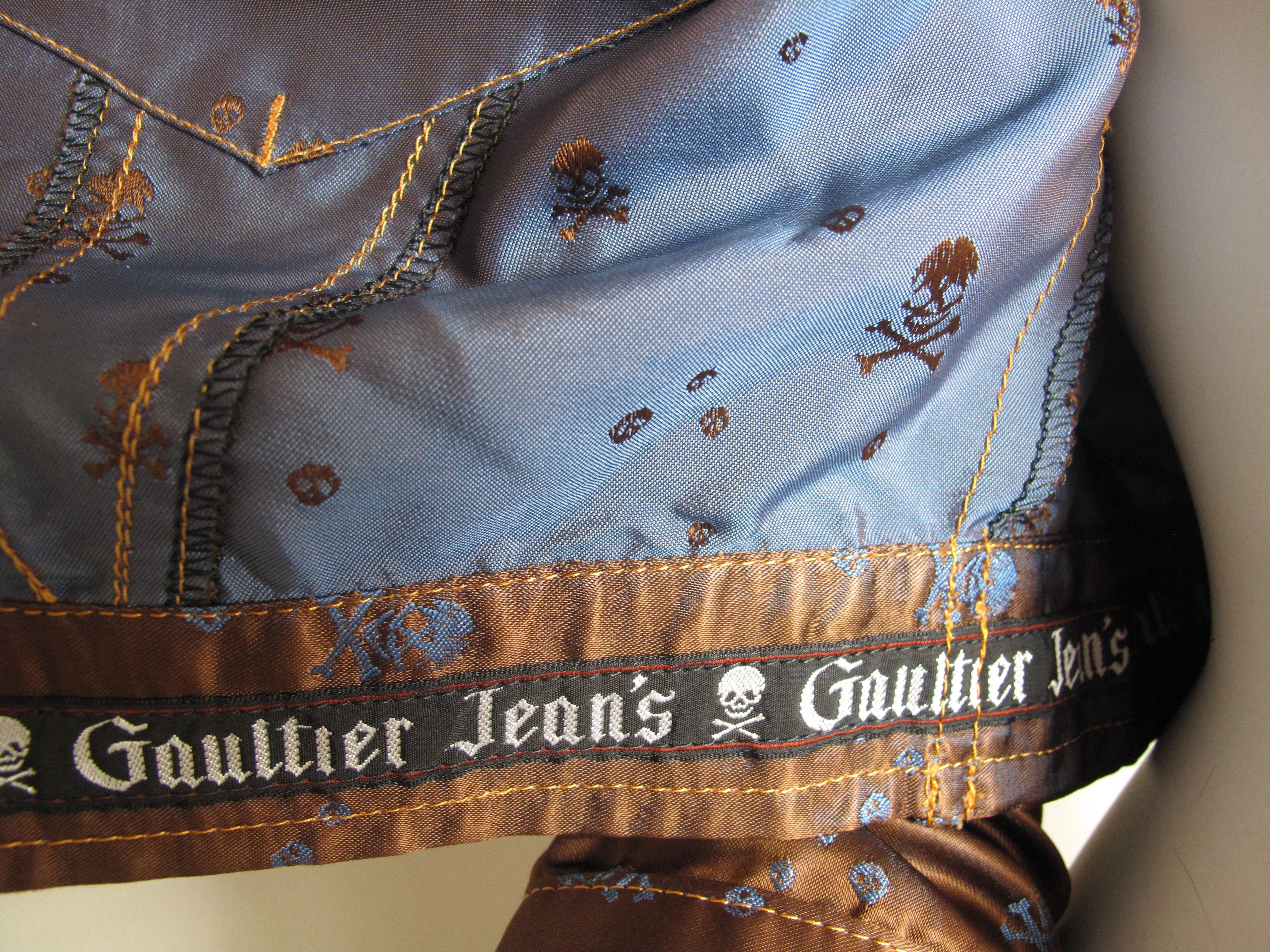 JEAN PAUL GAULTIER Cropped skull satin jacket