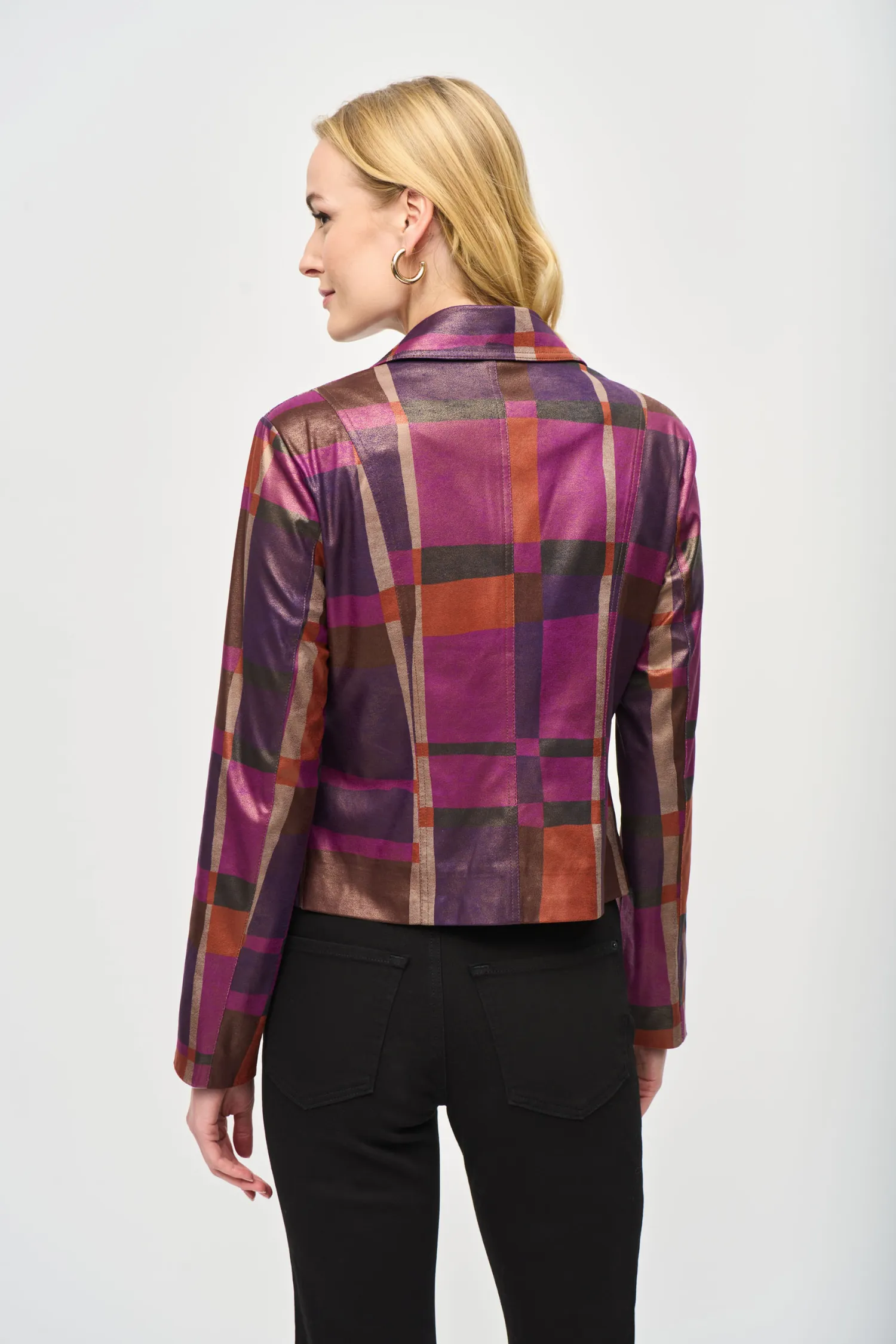 Joseph Ribkoff Foiled Print Faux Suede Jacket - Style 243921