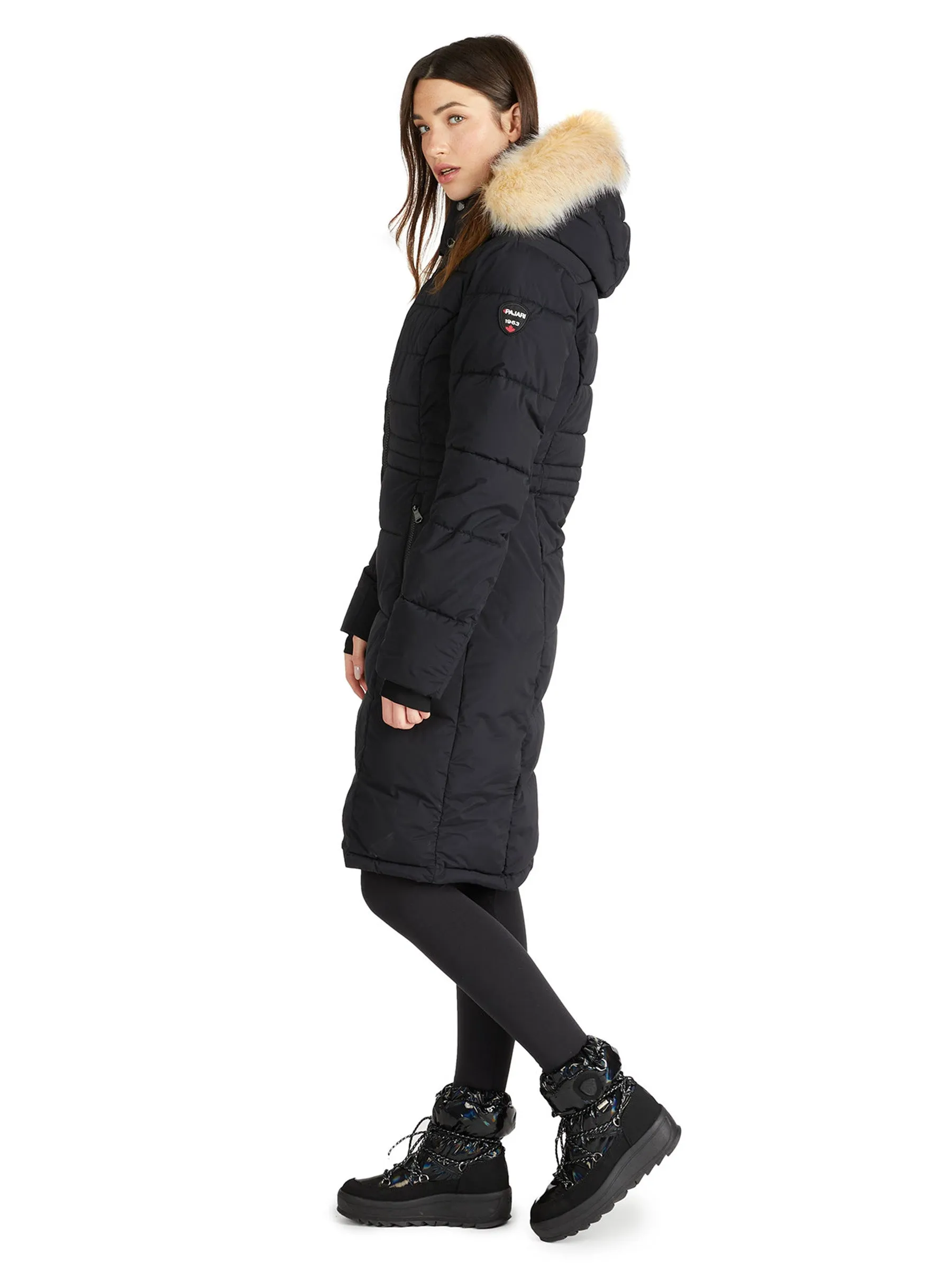 Jupiter Women's Puffer Jacket w/ Faux Fur Trim